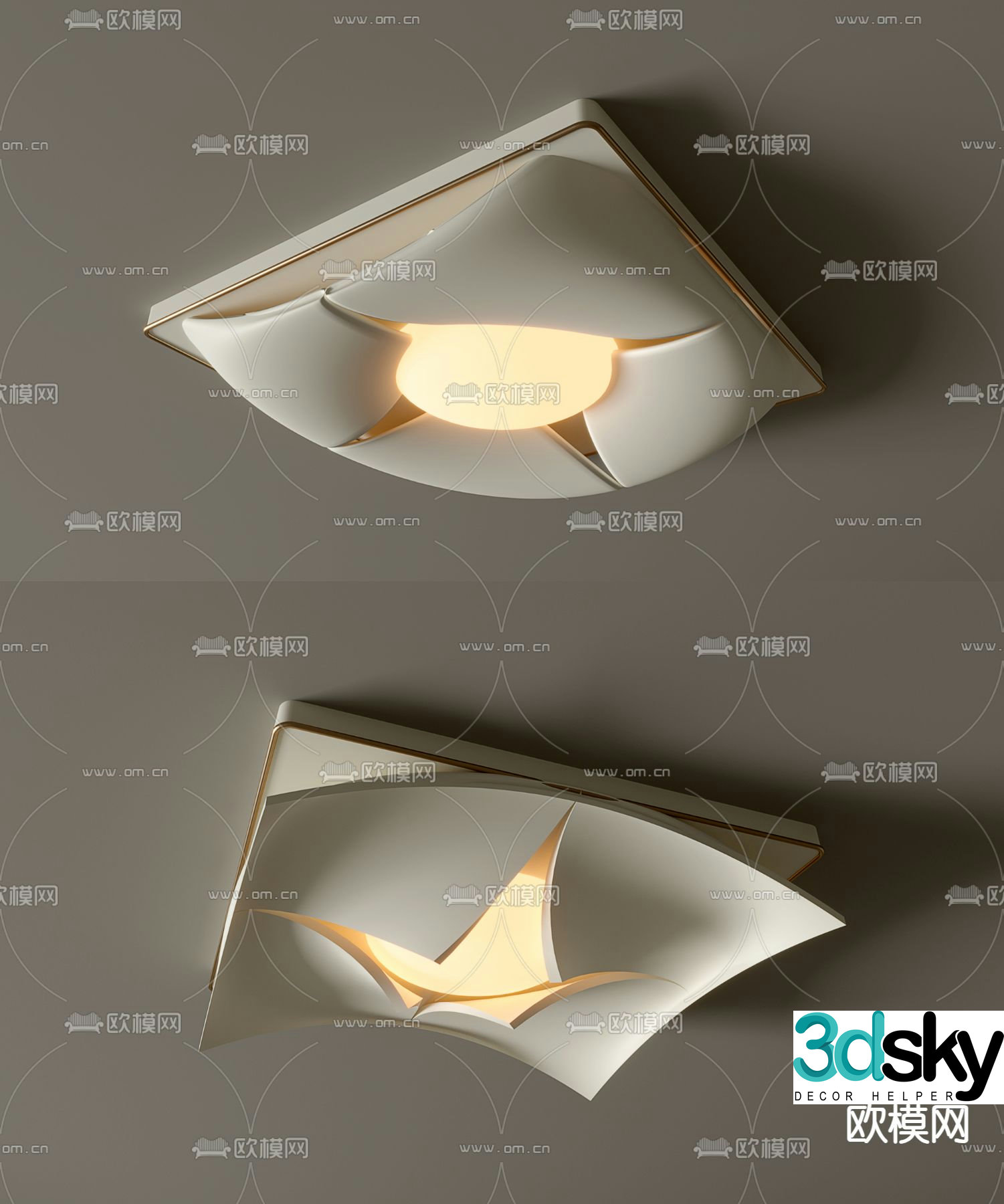 Art ceiling light Bedroom light 3d model