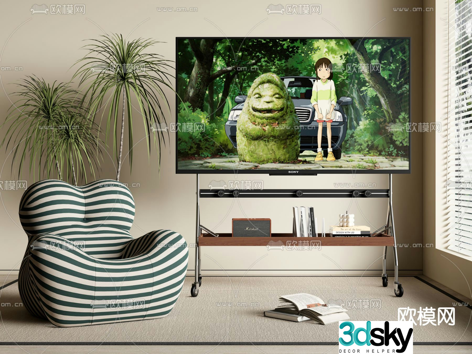 Stand TV Picture View TV LCD TV 3D model