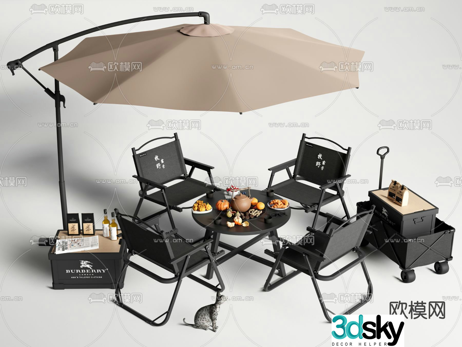 Outdoor tables and chairs camping tables and chairs 3d model