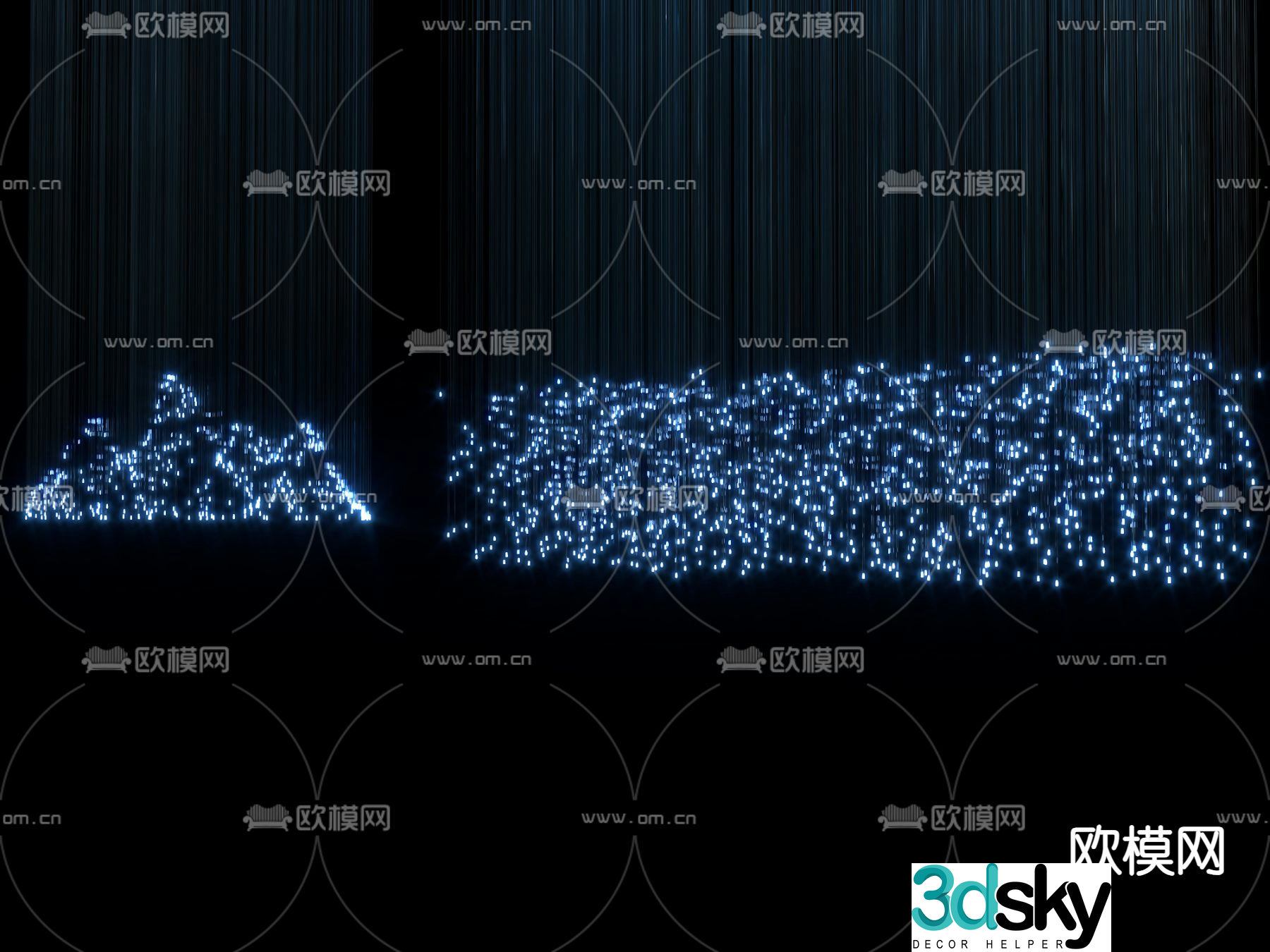 Crystal chandelier fiber optic light decorative light 3d model