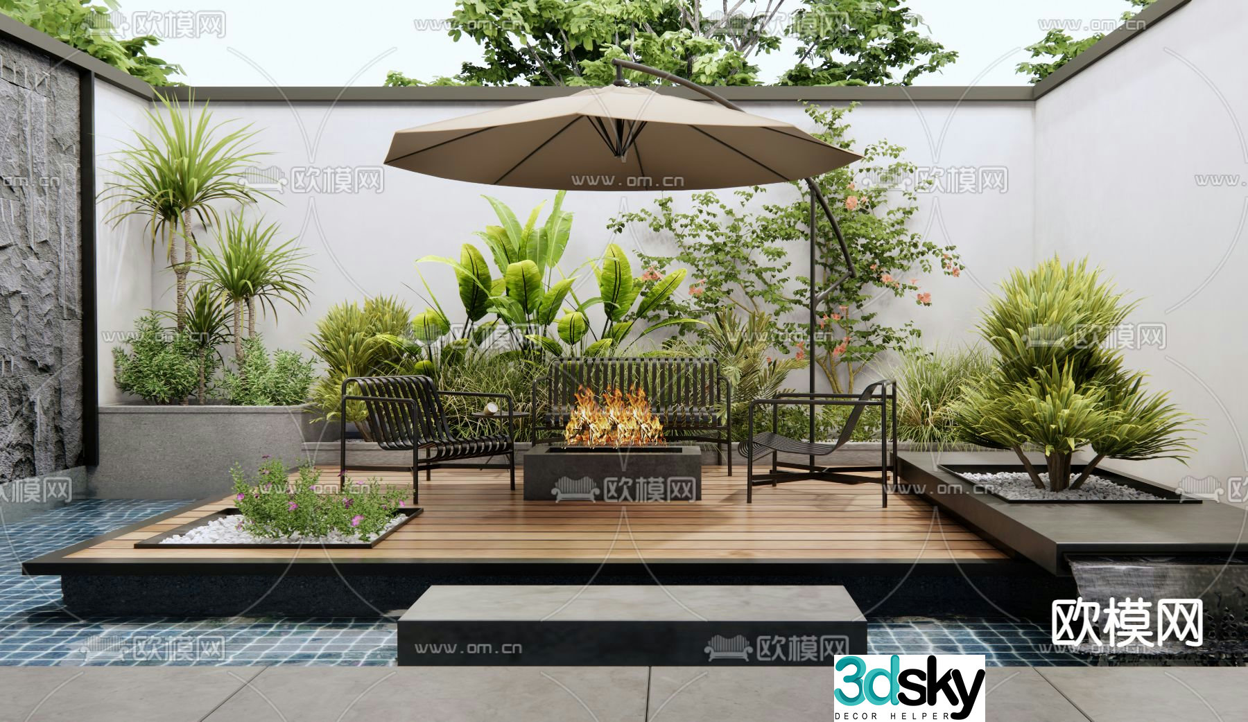 Outdoor chair patio chair leisure chair 3d model