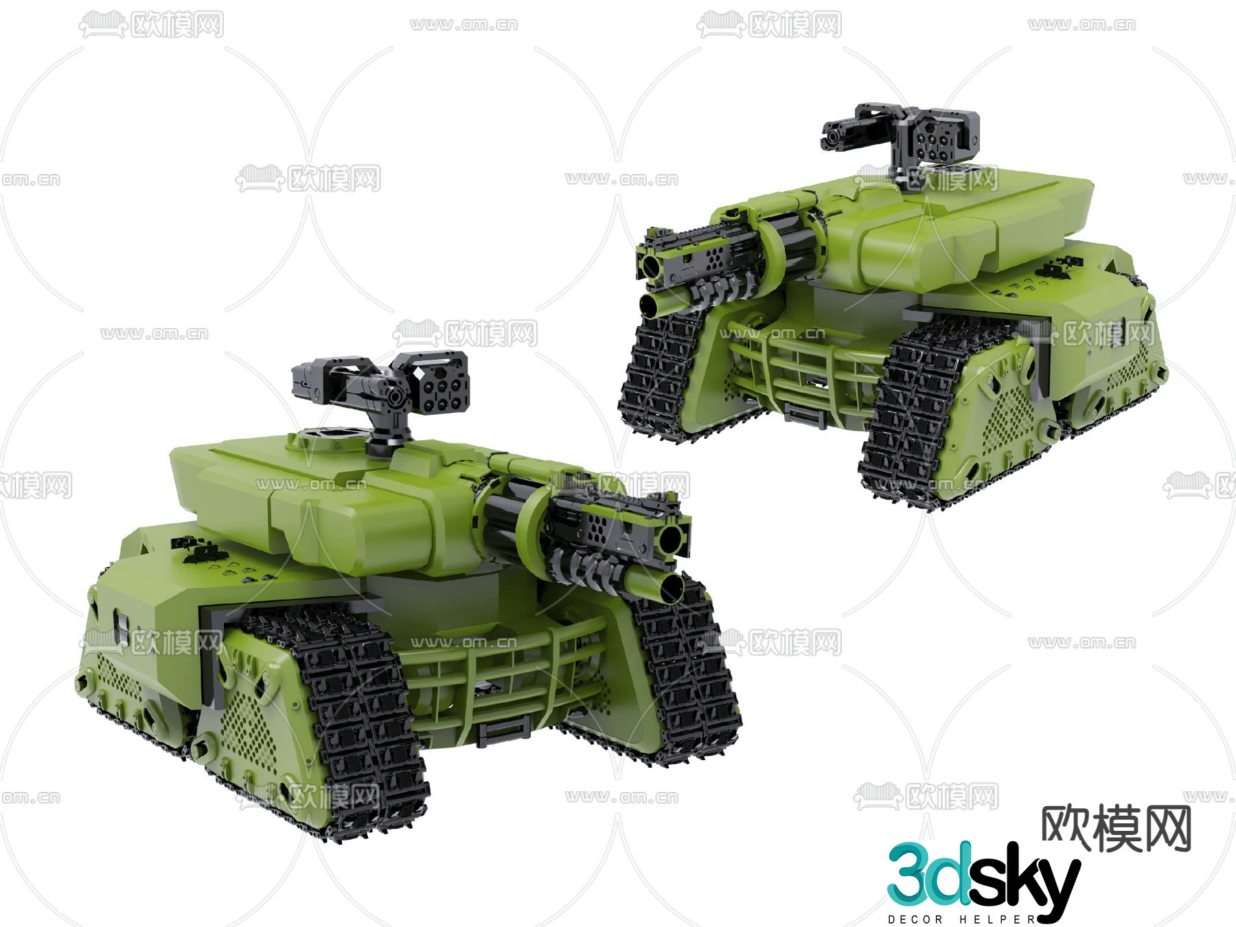 Tank LEGO building block toy mecha trendy 3D model