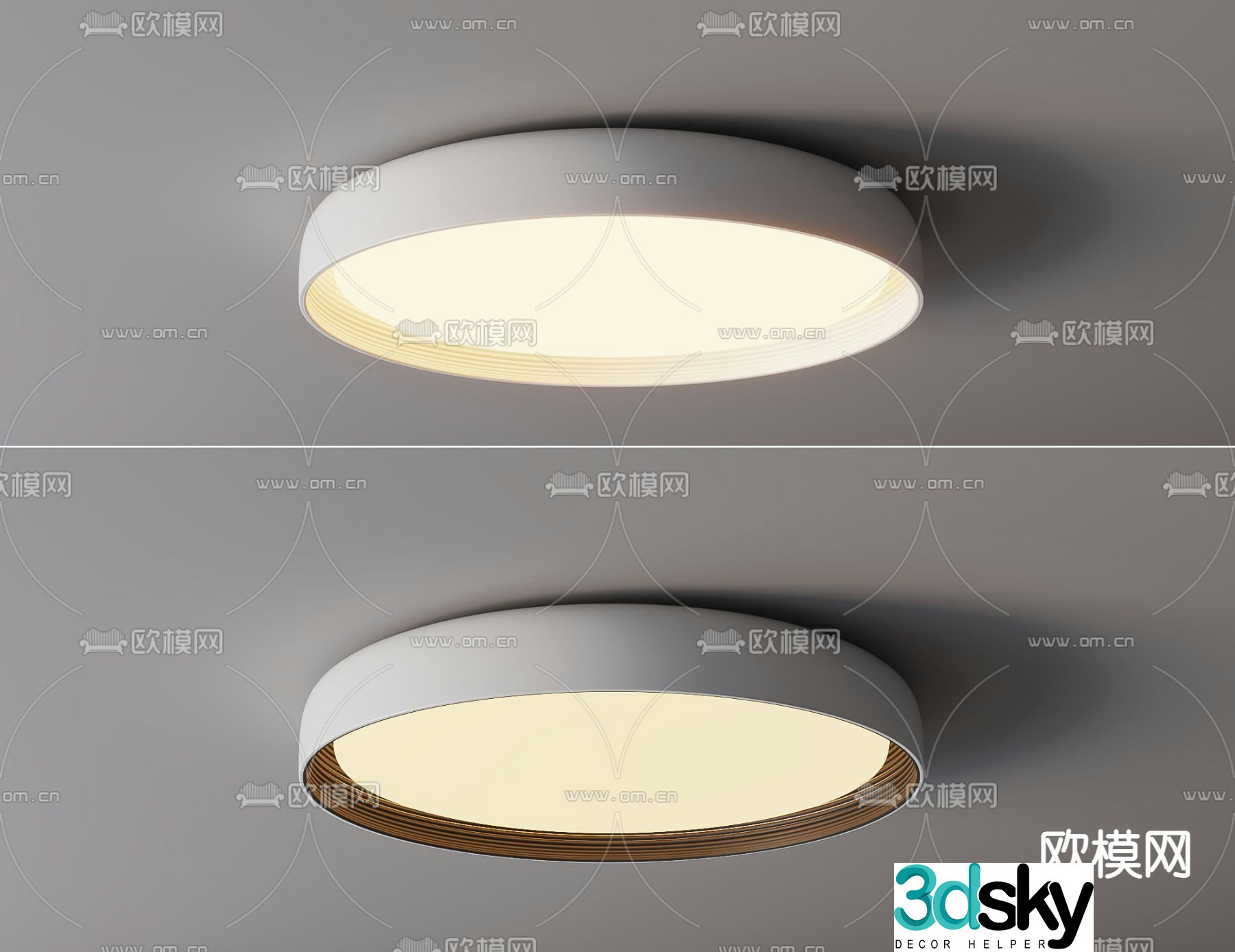Round ceiling lamp bedroom lamp 3d model