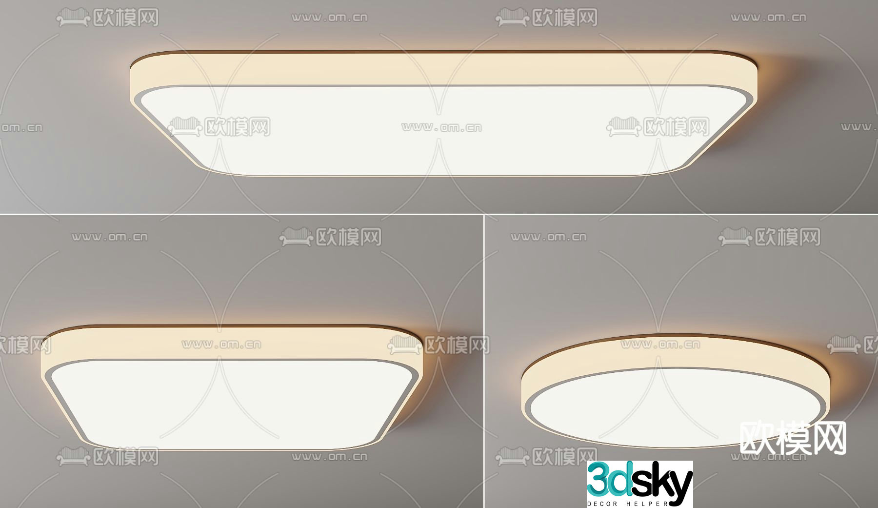 round ceiling lamp square ceiling lamp 3d model