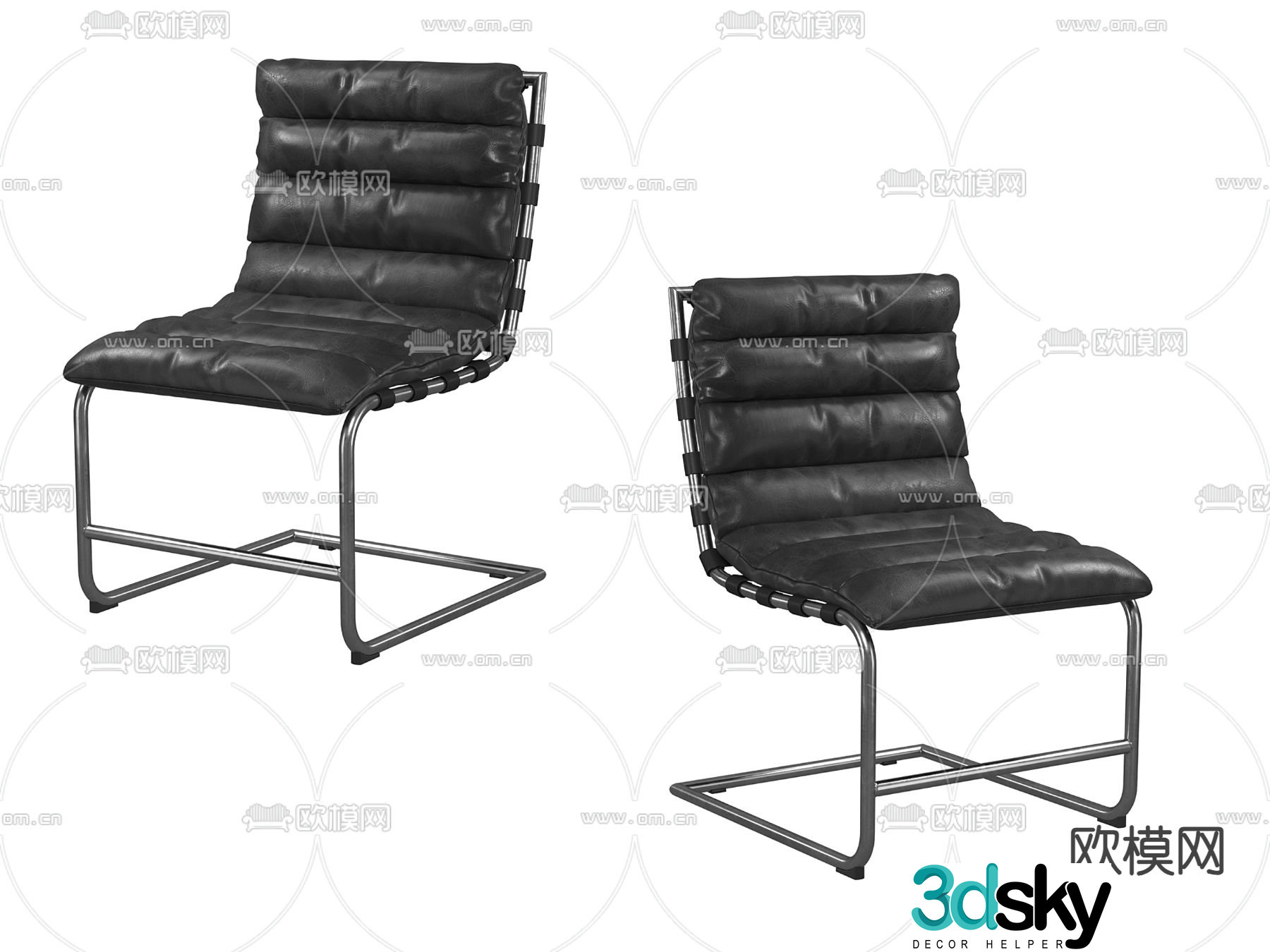 Leather chair casual chair 3d model