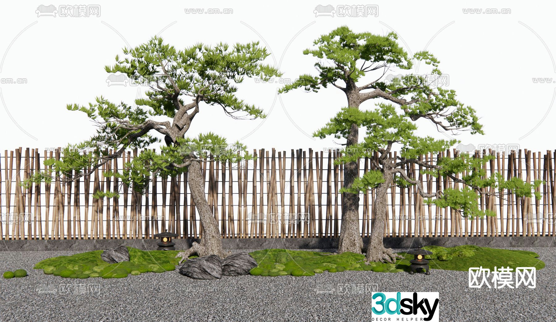 Landscape sketch pine tree landscaping 3D model