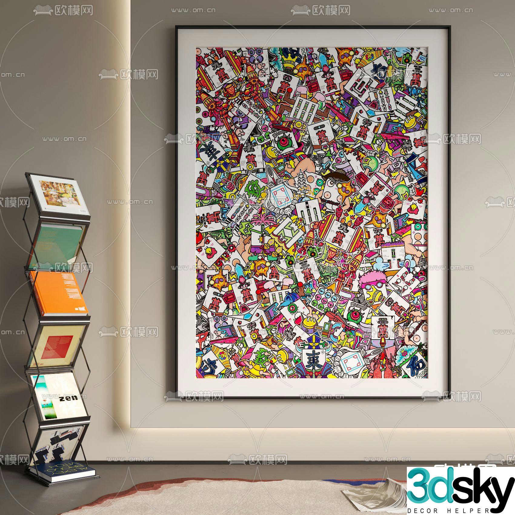 Decorative painting Abstract painting Art painting 3d model