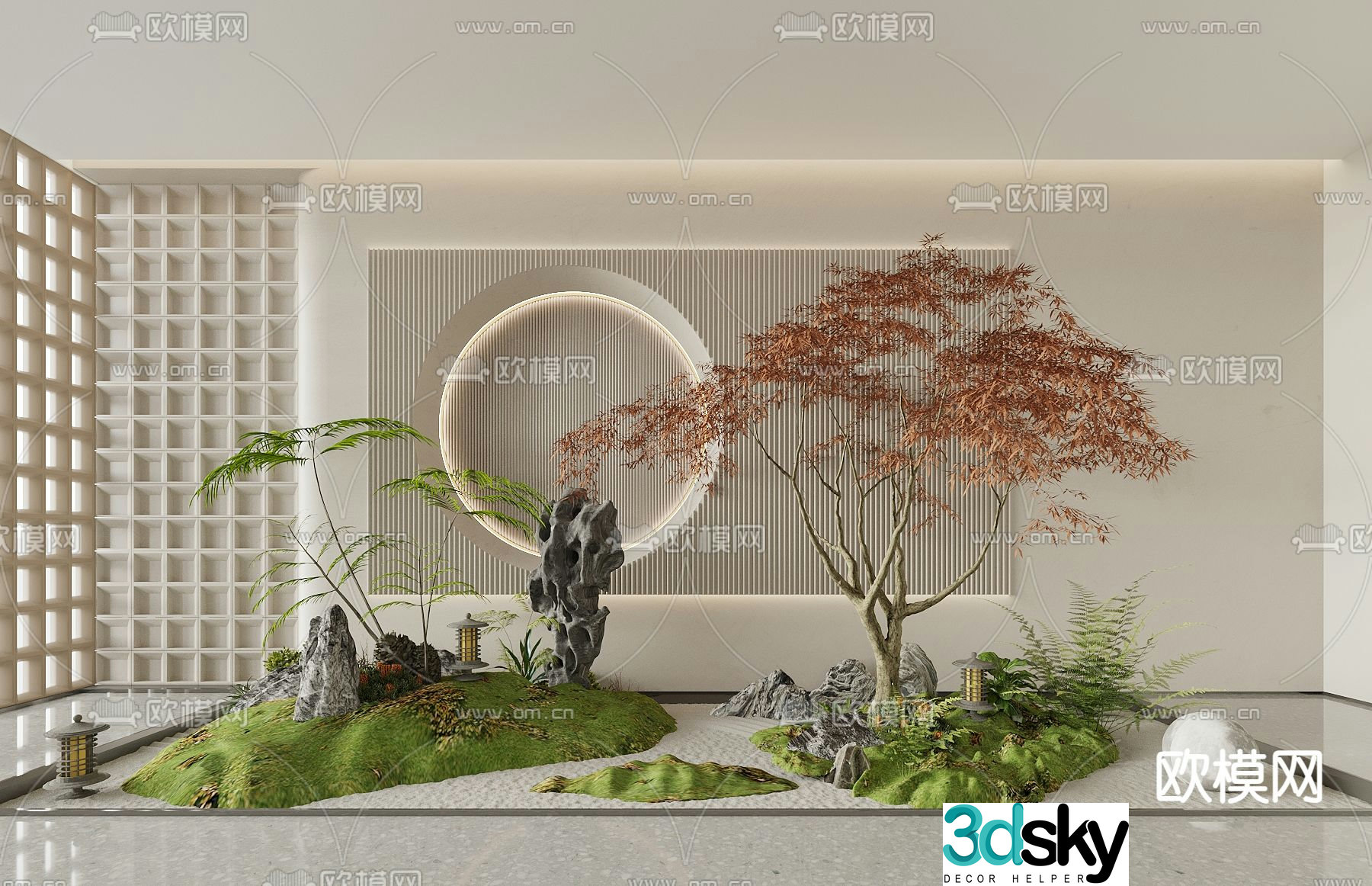 Landscape sketch plant landscaping landscape stone 3D model