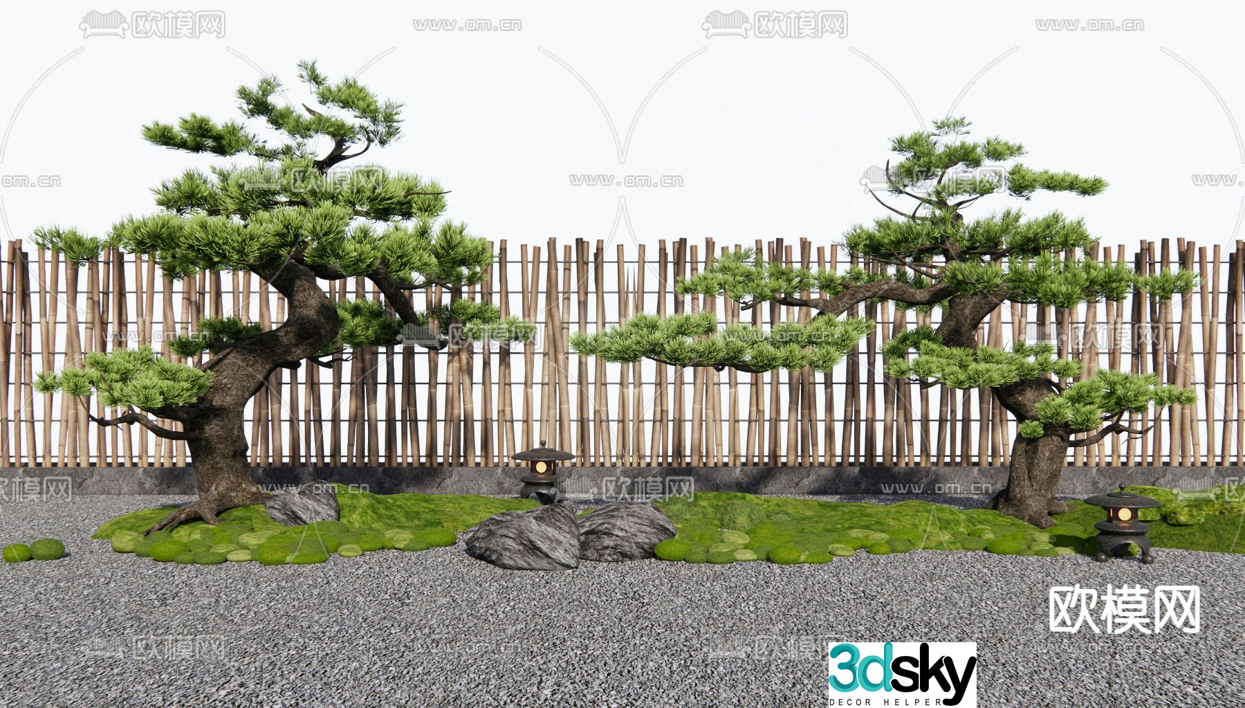 Landscape sketch pine tree landscaping 3D model