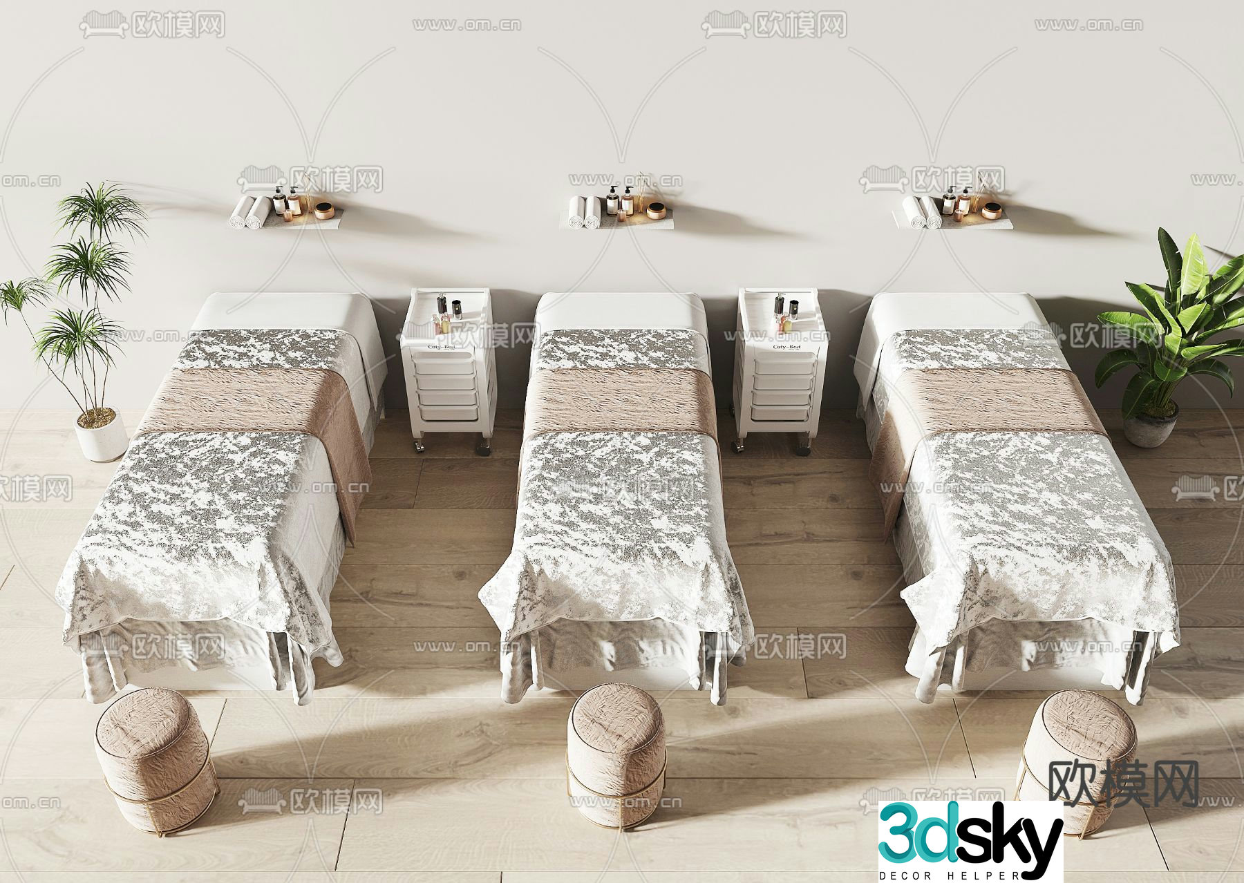 Beauty salon massage bed nursing bed physiotherapy bed beauty bed 3d model