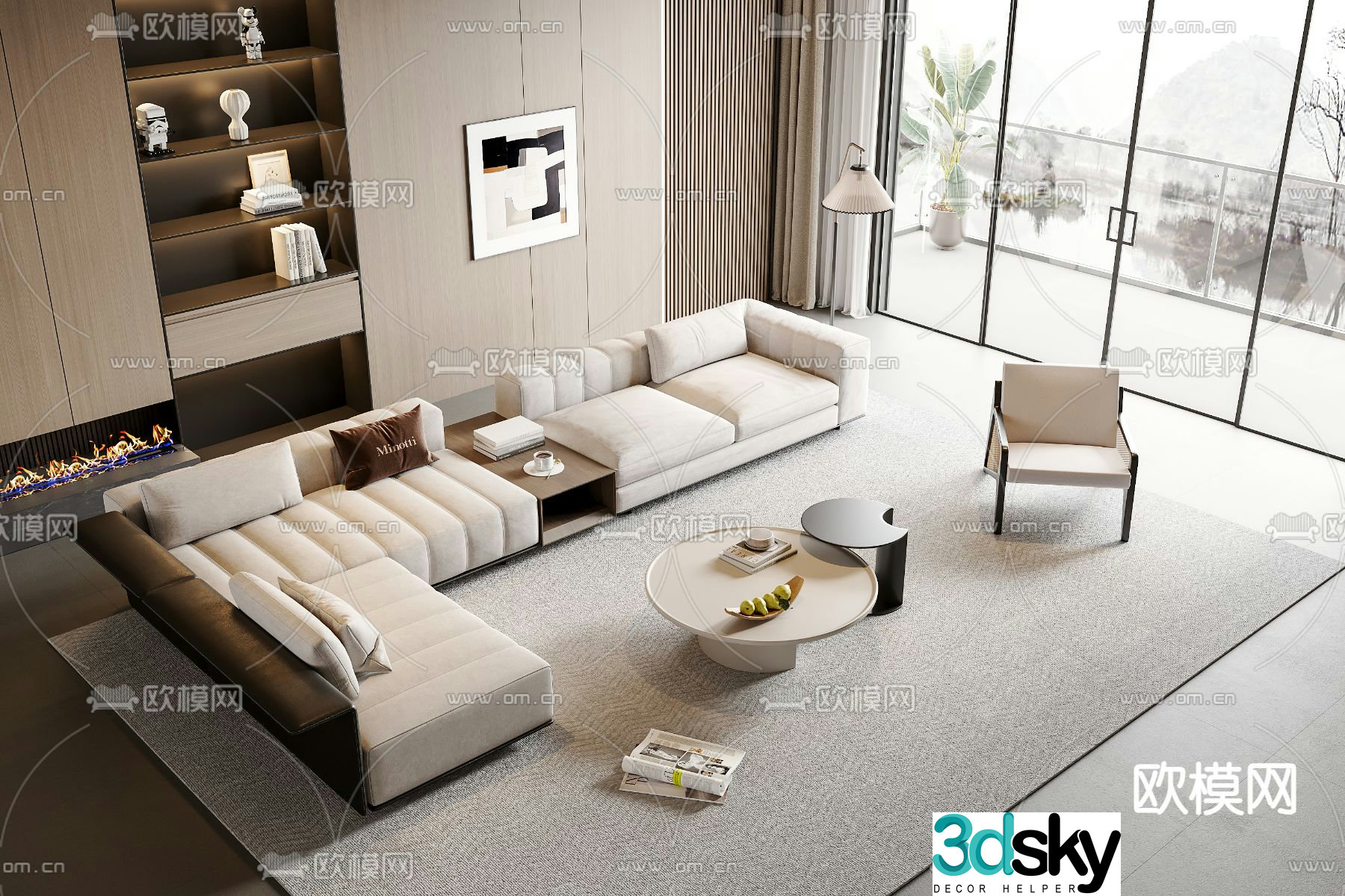 Modern modular sofa corner sofa 3d model