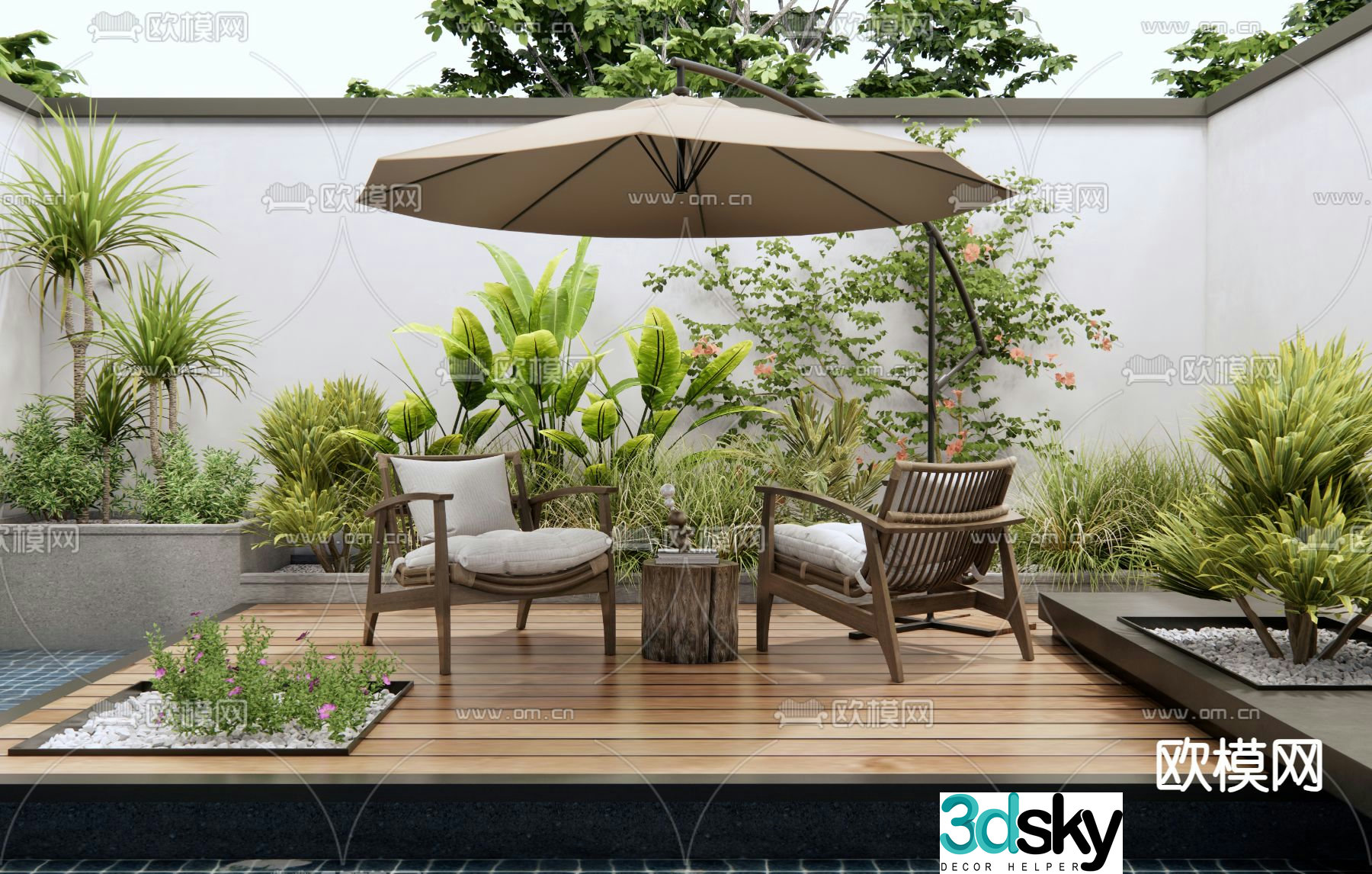 Outdoor chair patio chair leisure chair 3d model