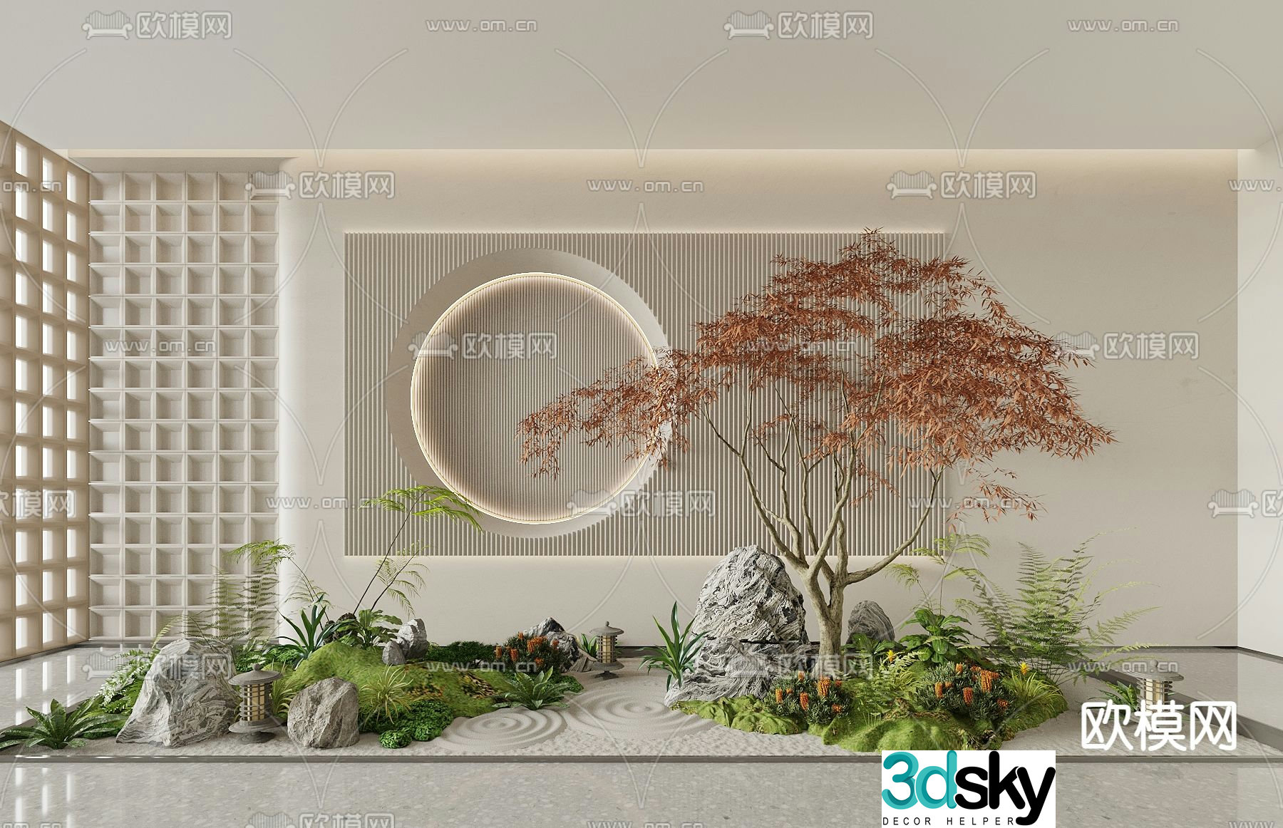 Landscape sketch plant landscaping landscape stone 3D model