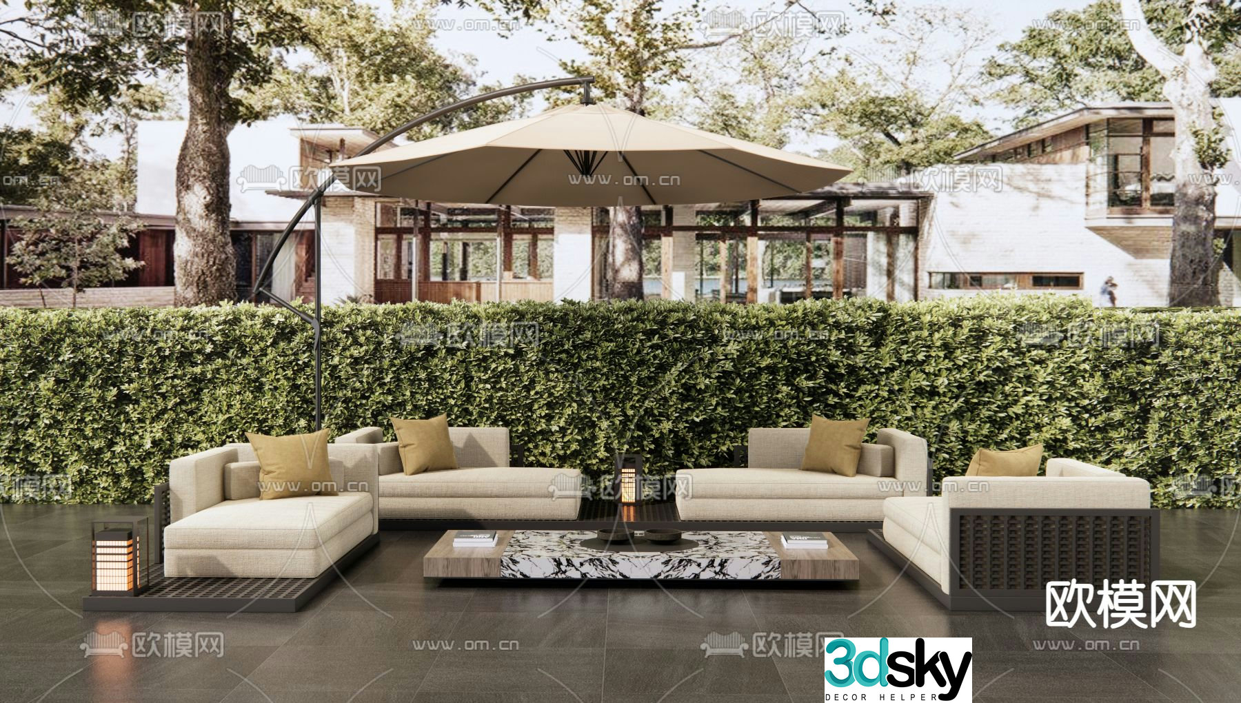 Outdoor sofa patio sofa modular sofa 3d model