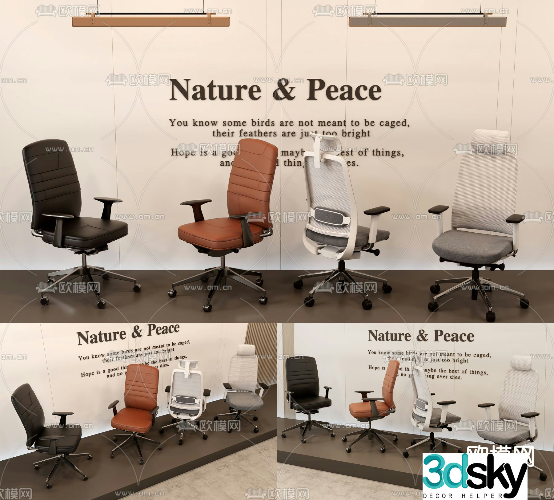 Office chair conference chair staff chair 3d model