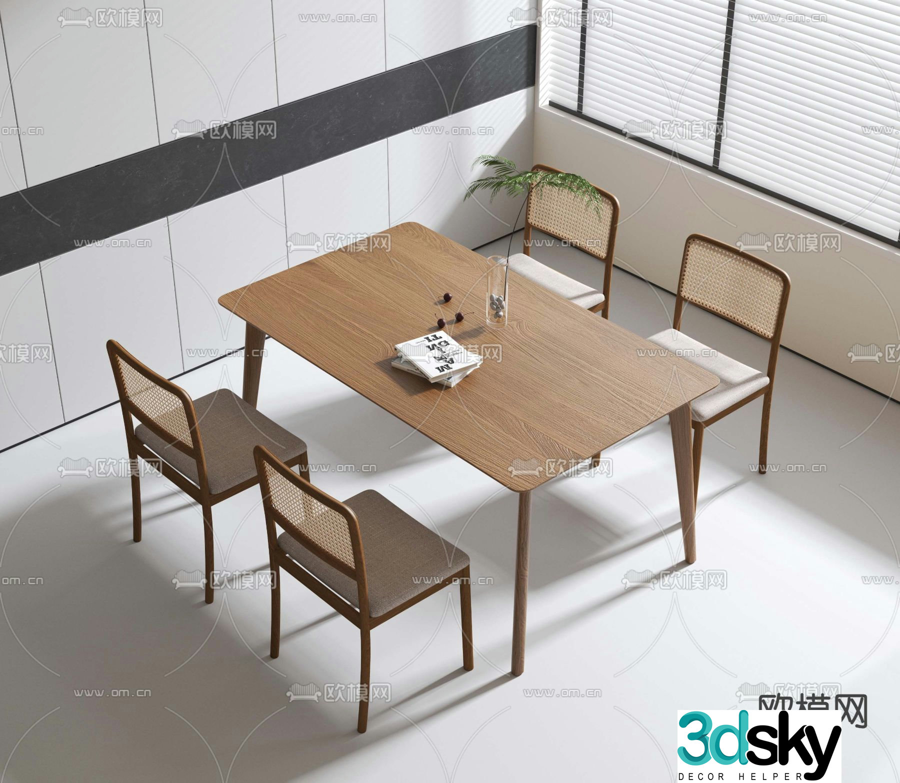 Leisure table and chair negotiation table and chair 3D model