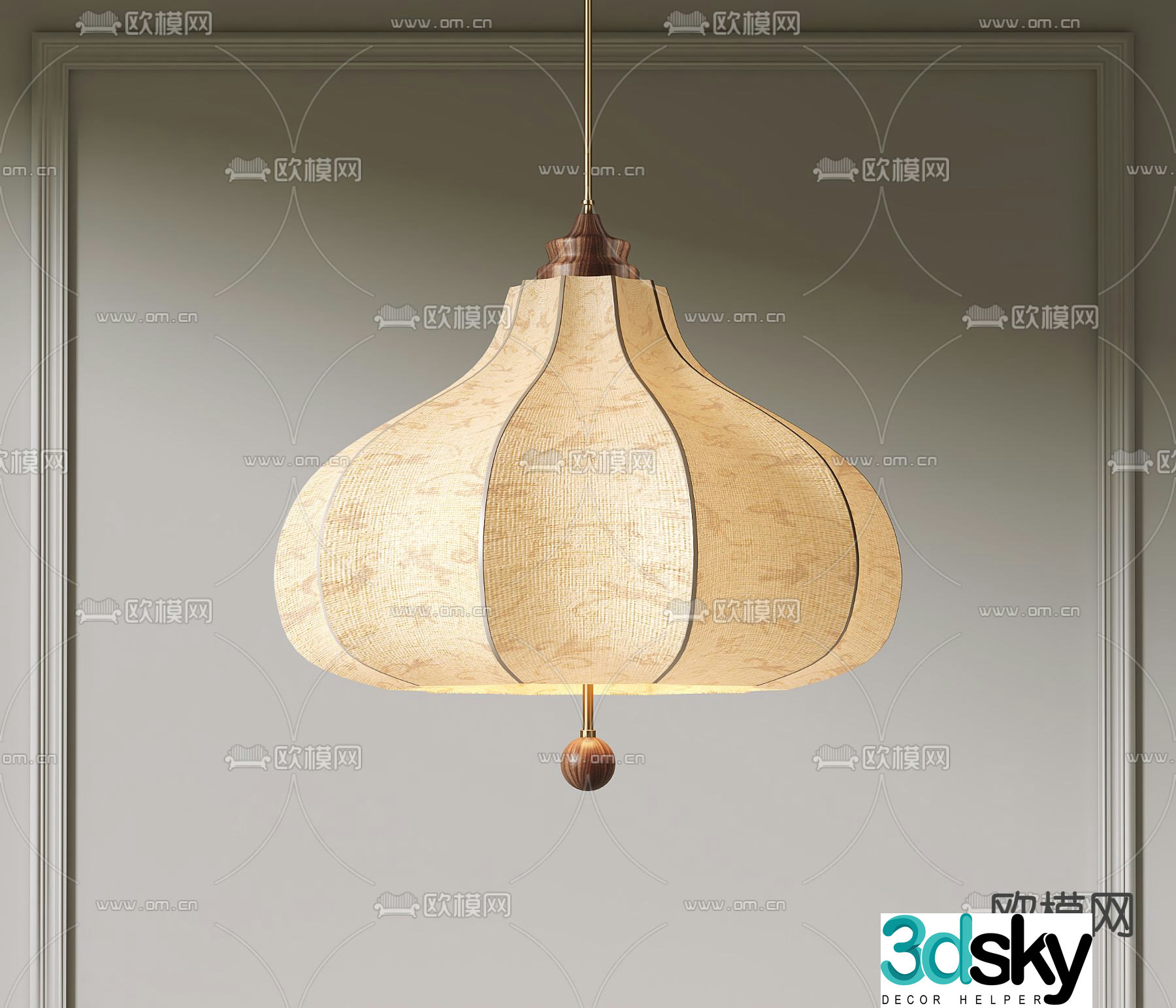 Medieval style chandelier fabric chandelier 3d model