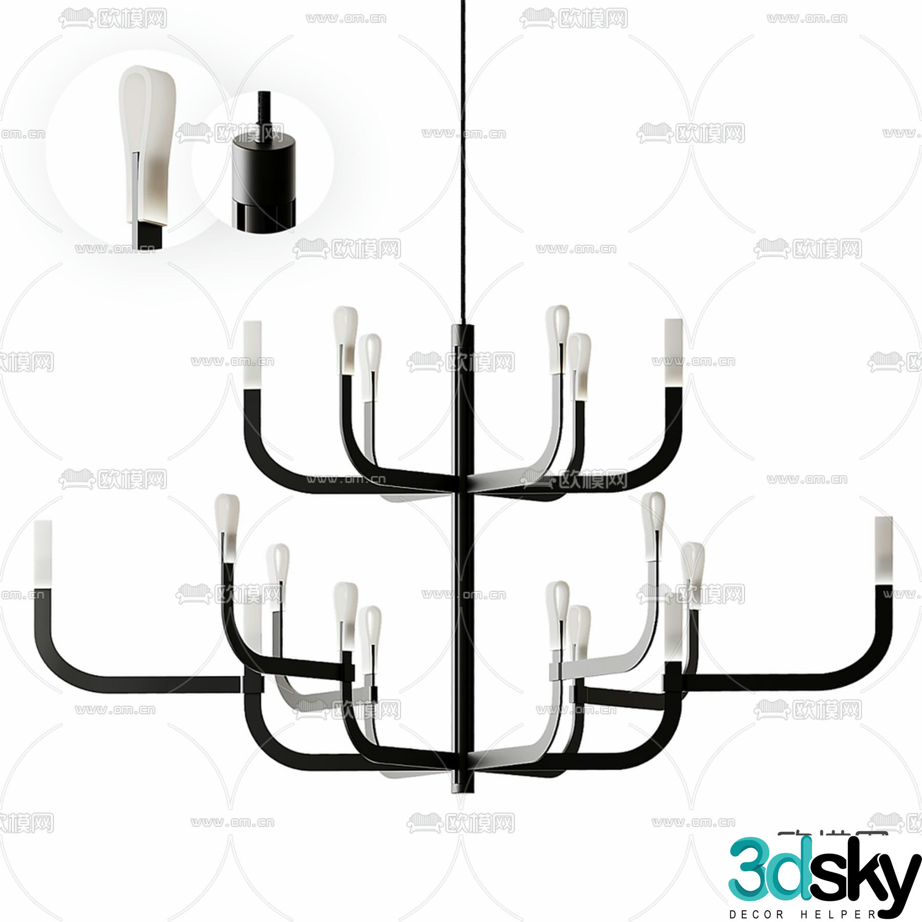 French chandelier American chandelier 3d model