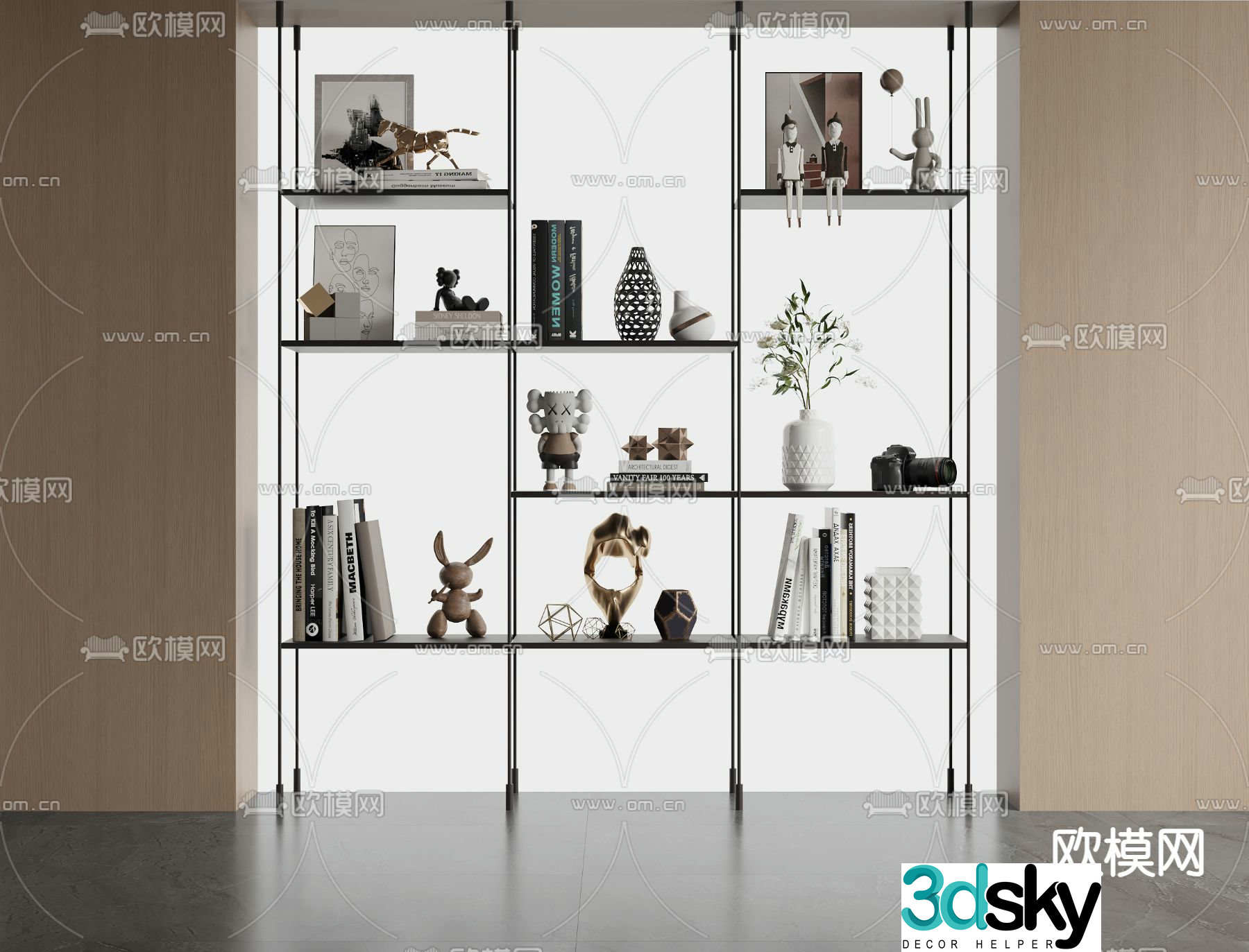 Decorative rack display rack storage rack 3d model