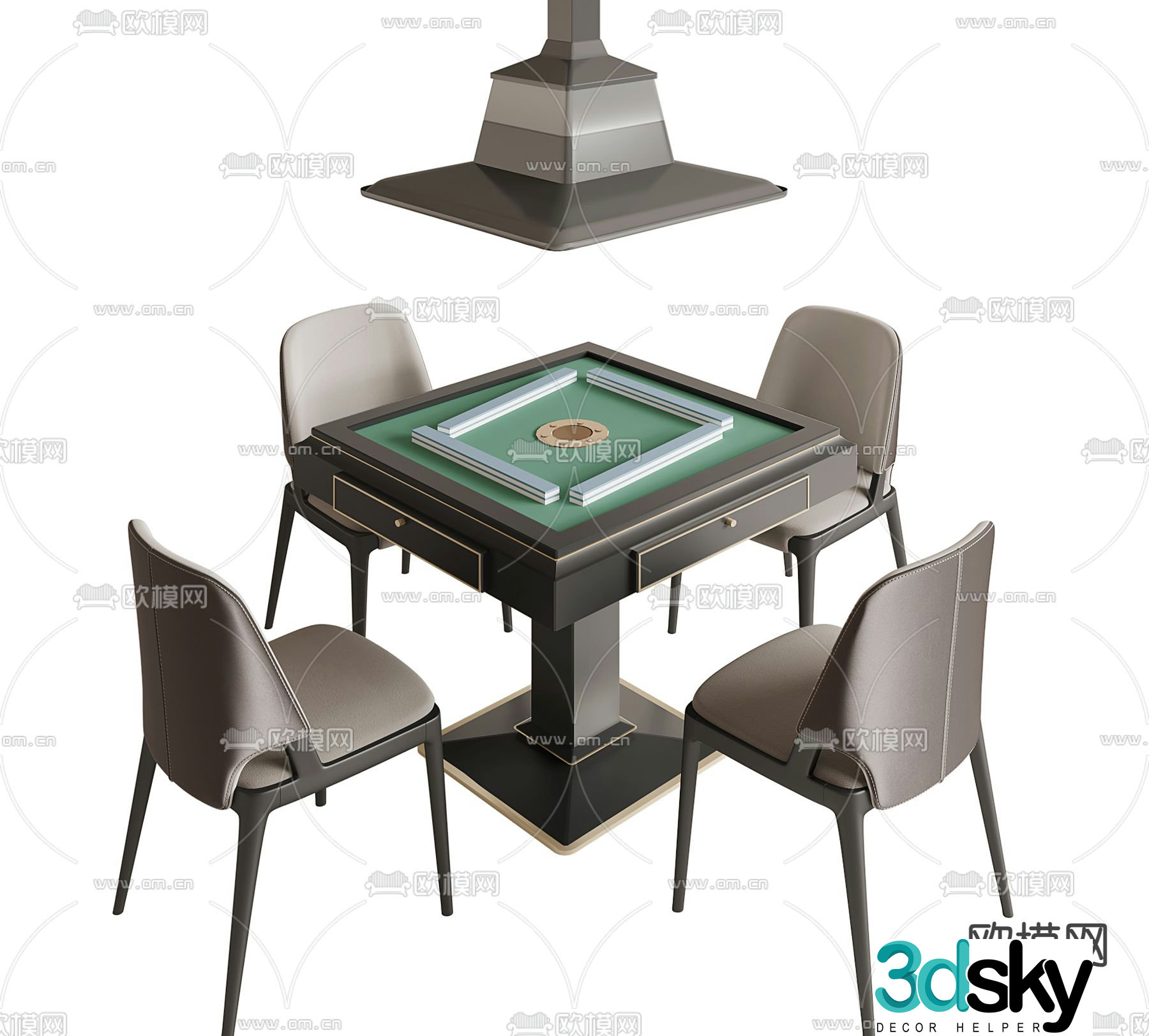Modern mahjong table 3d model