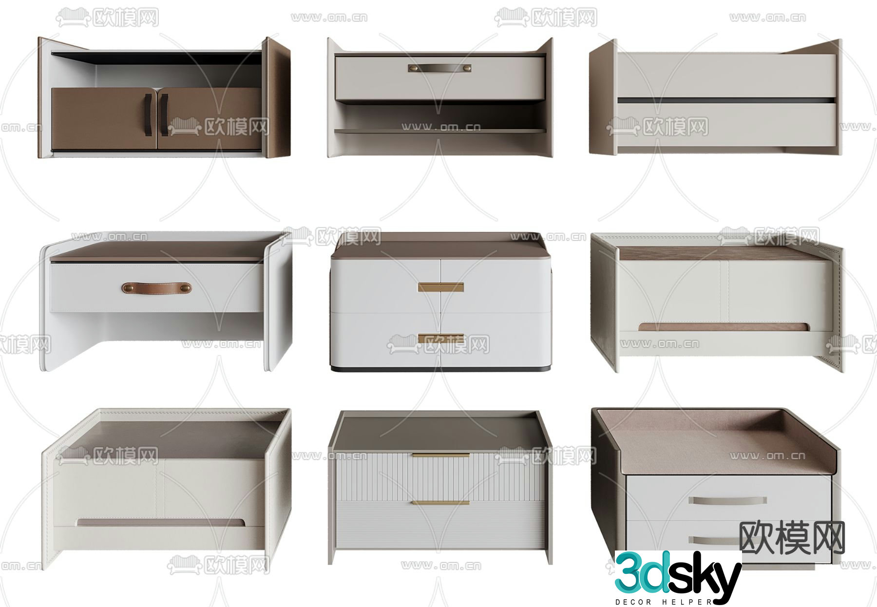Modern bedside table 3d model