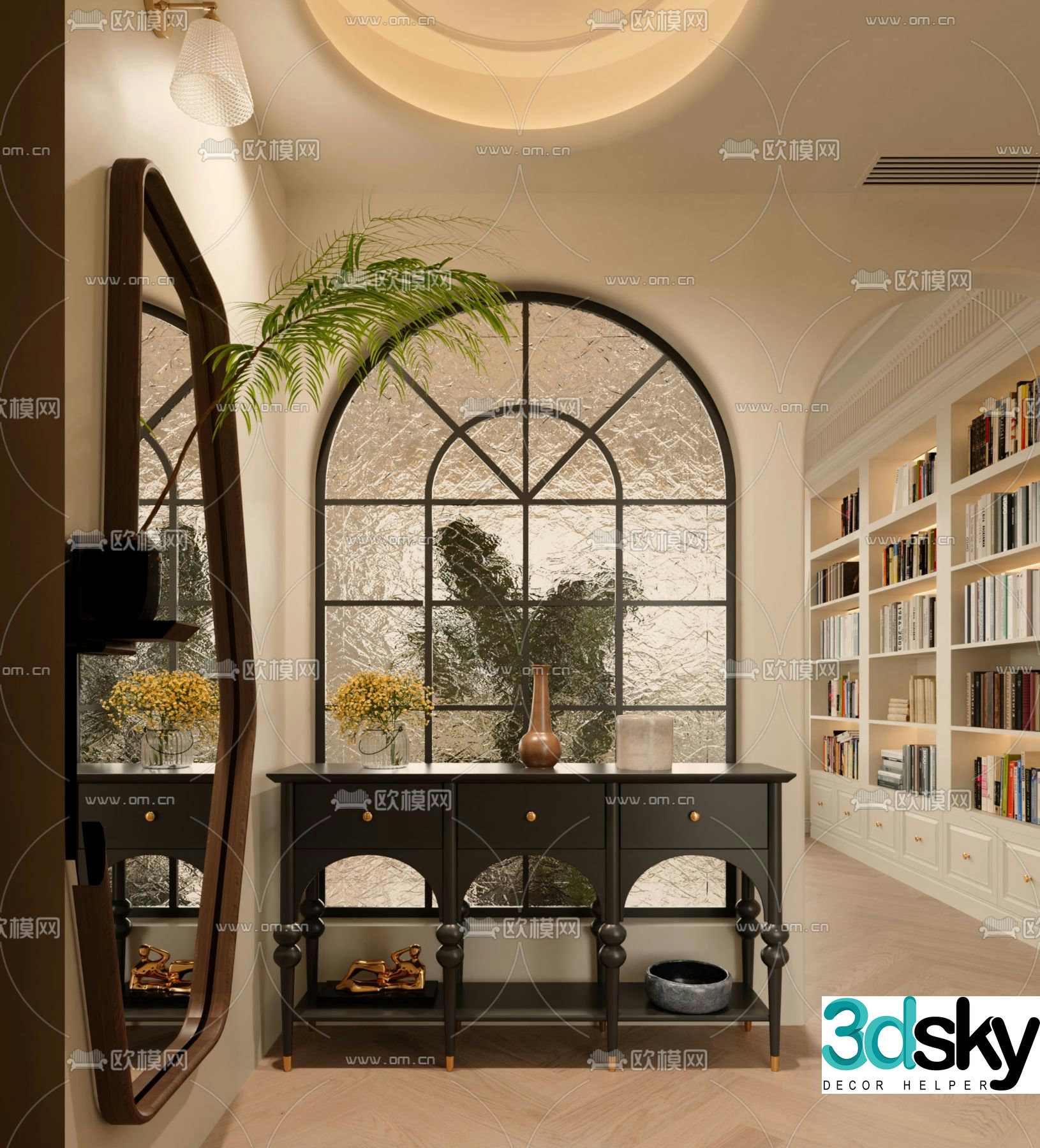 French entrance hall decorative entrance hall aisle 3D model