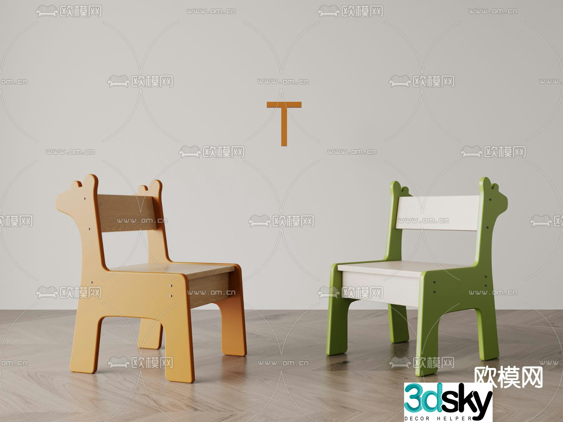Children’s chair giraffe chair 3d model