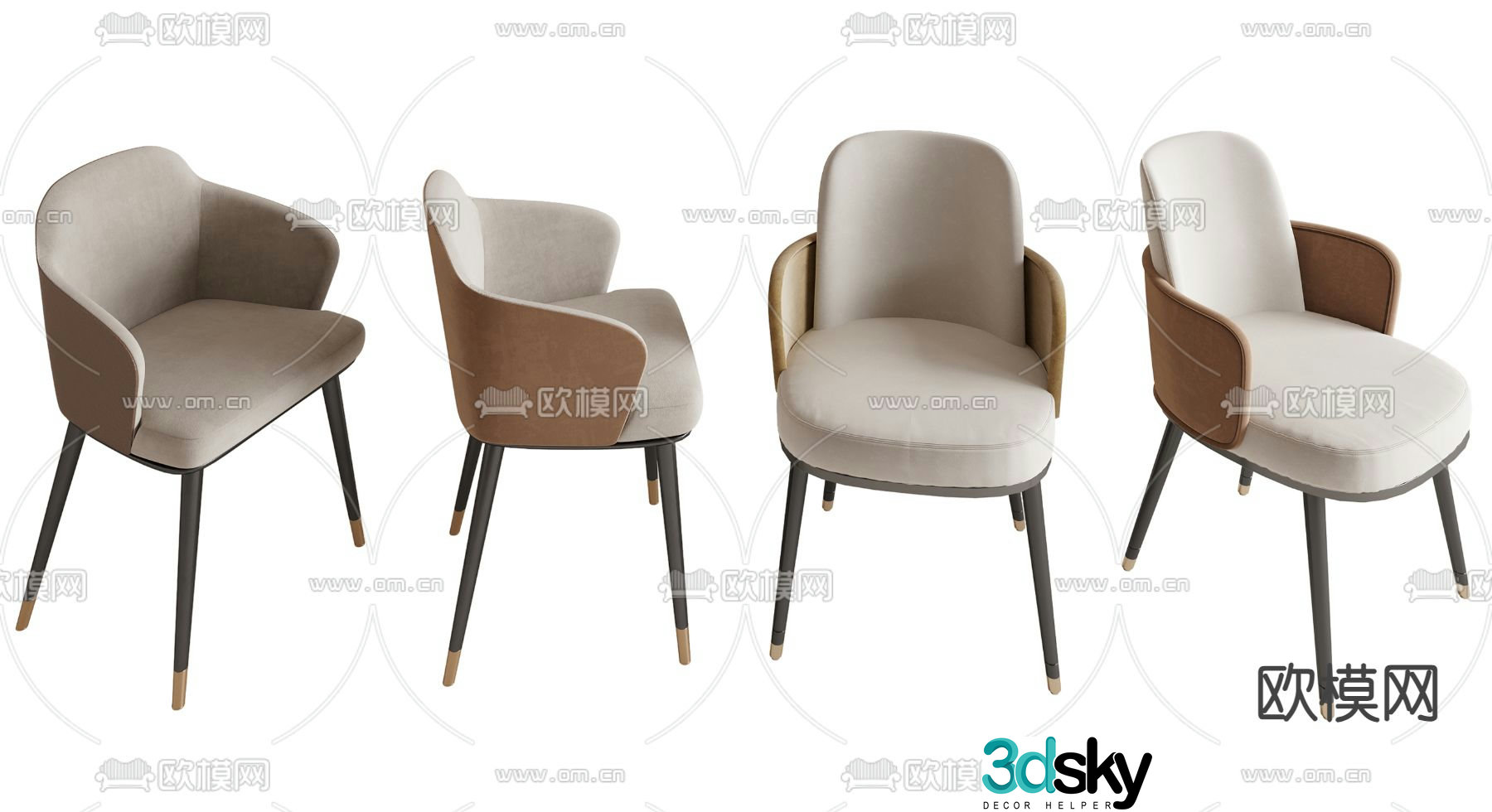 Modern chair dining chair 3d model