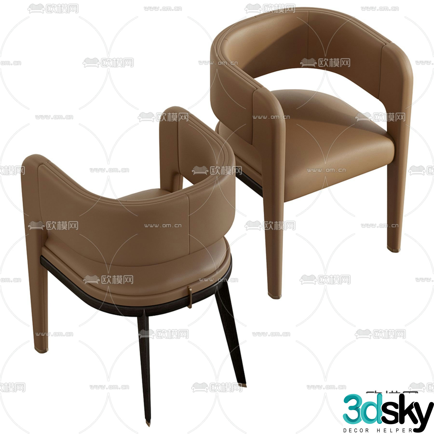 Leather chair lounge chair 3d model