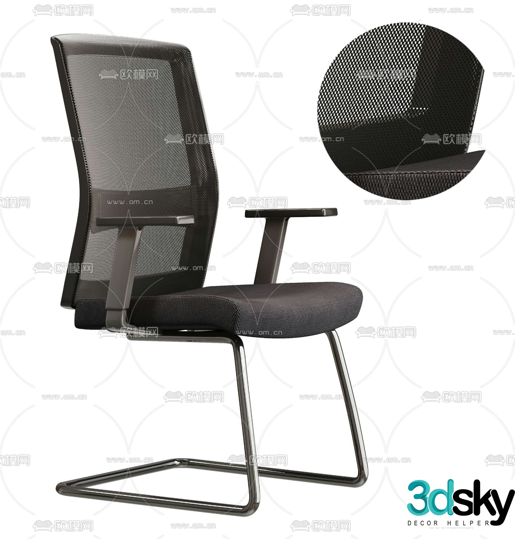 Mesh office chair shift chair staff chair 3D model