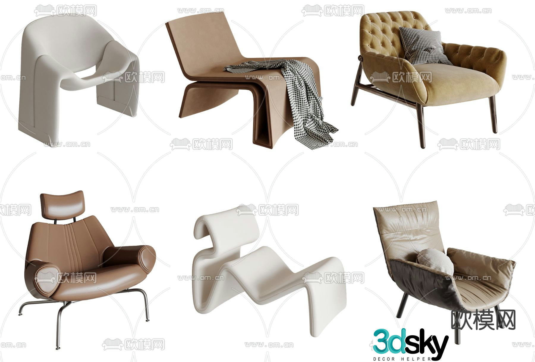 chair leisure chair sofa chair crab chair 3d model
