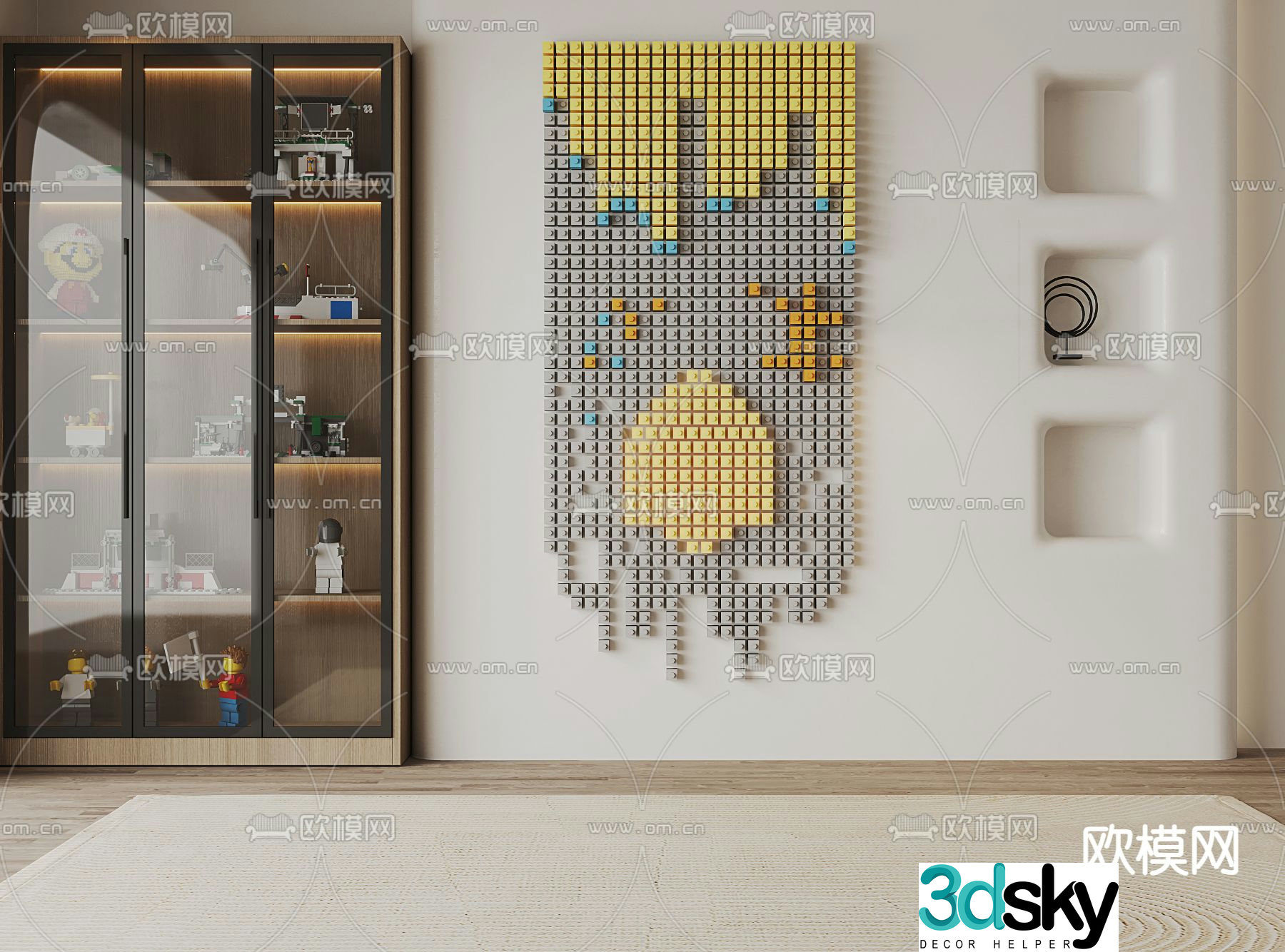 Handmade cabinet decorative cabinet 3d model