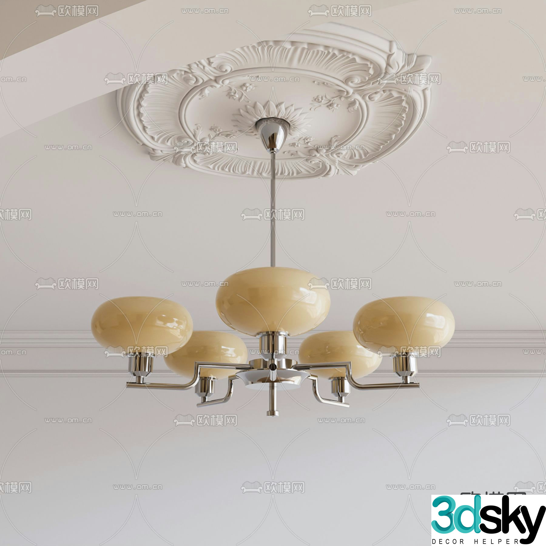 French chandelier American chandelier 3d model