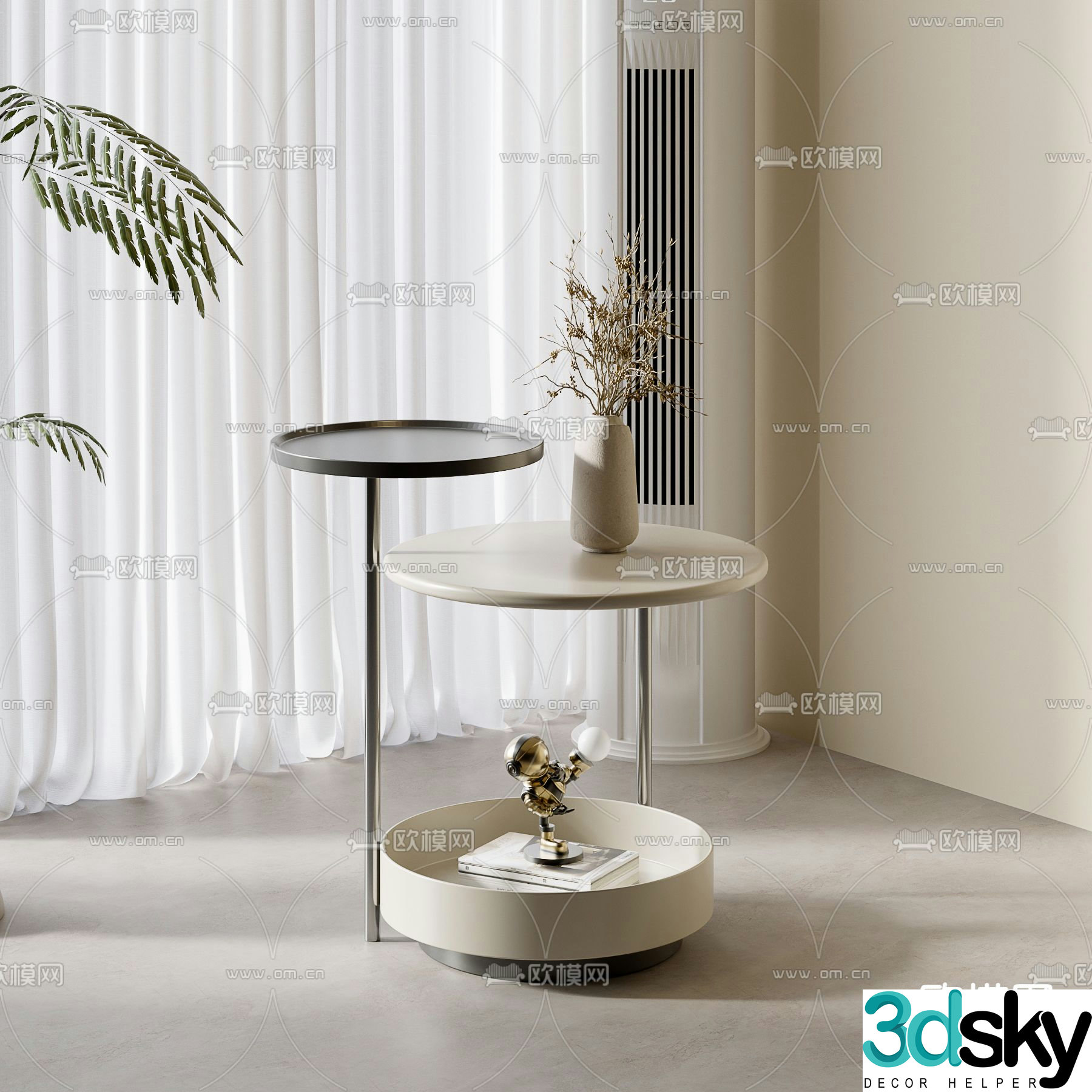 Round table side table corner table table table 3D model