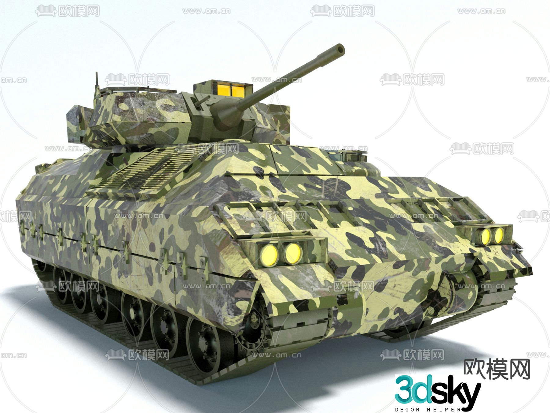Military equipment tank armored vehicle launch vehicle 3d model