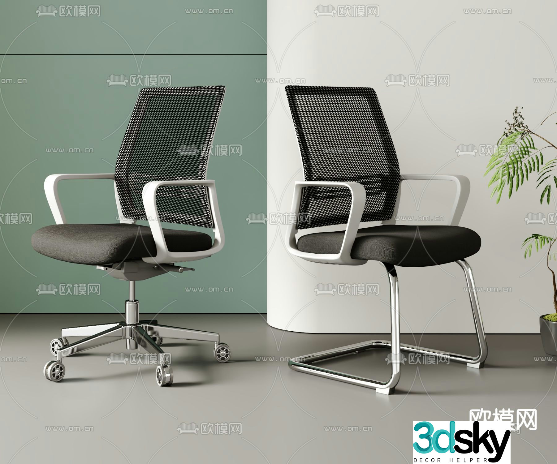 Office chair conference chair shift chair 3d model