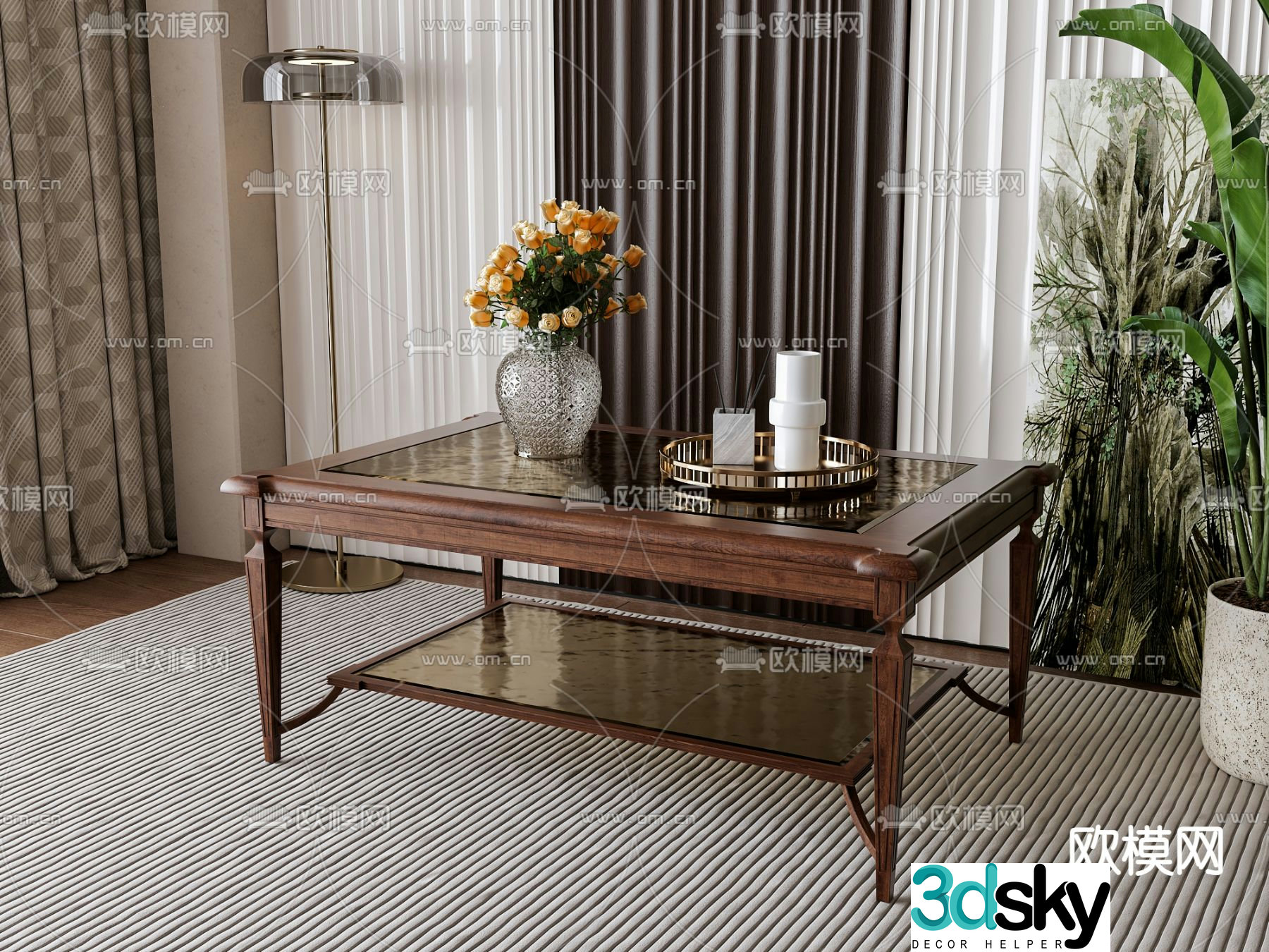 American coffee table 3d model