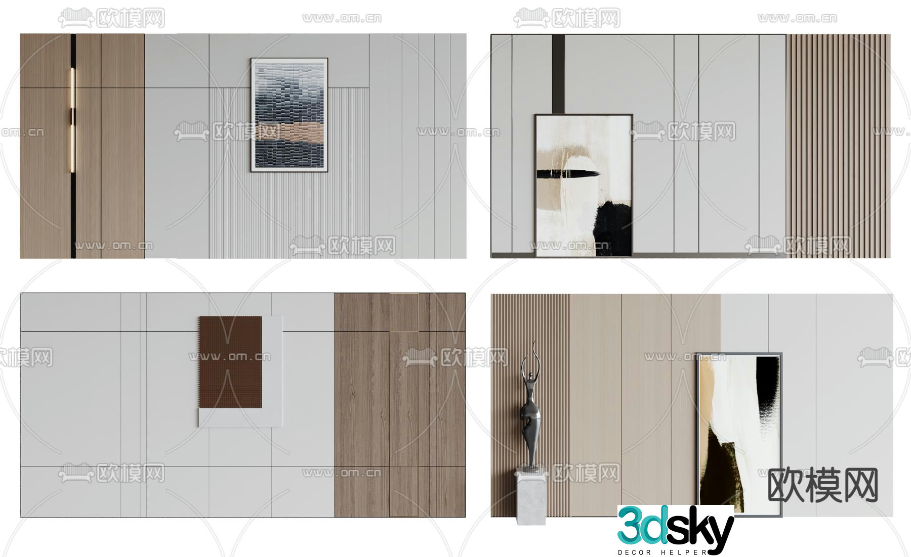 Modern background wall sofa background 3d model