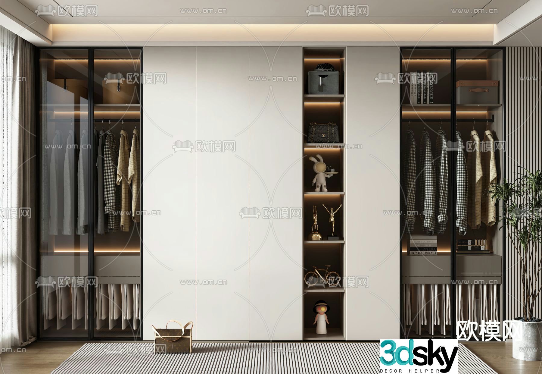 modern wardrobe wardrobe 3d model
