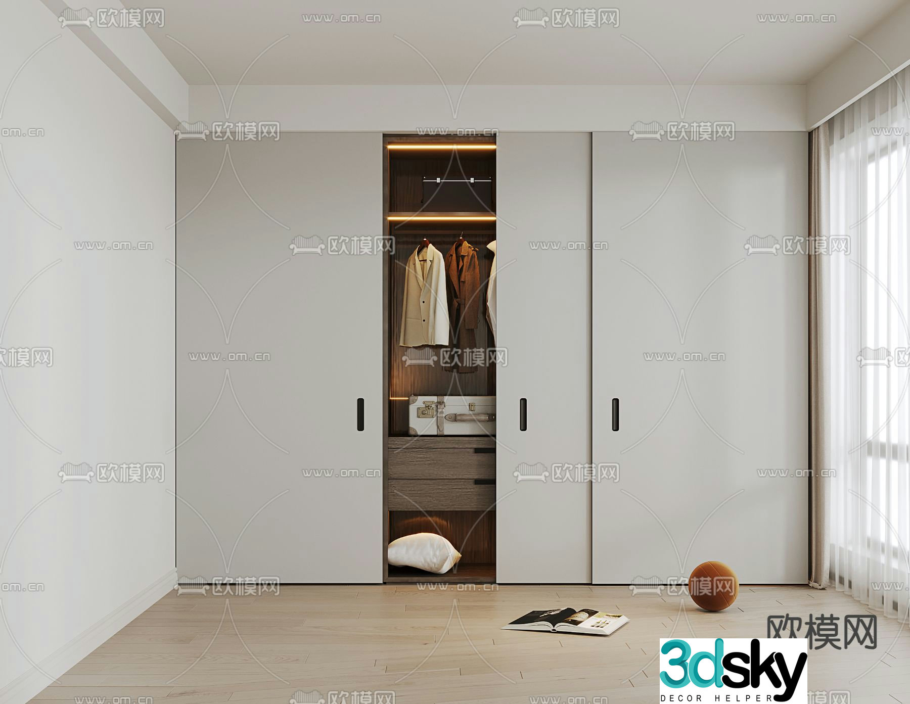 sliding door wardrobe wardrobe 3d model