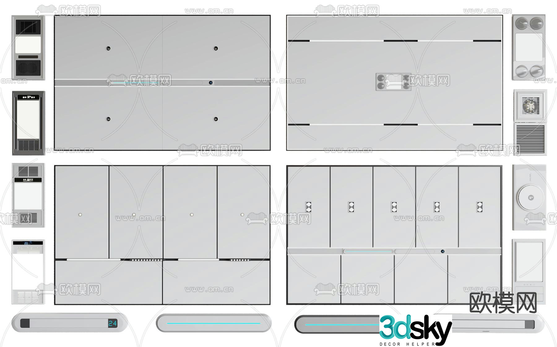 Ceiling honeycomb panel aluminum gusset plate 3D model