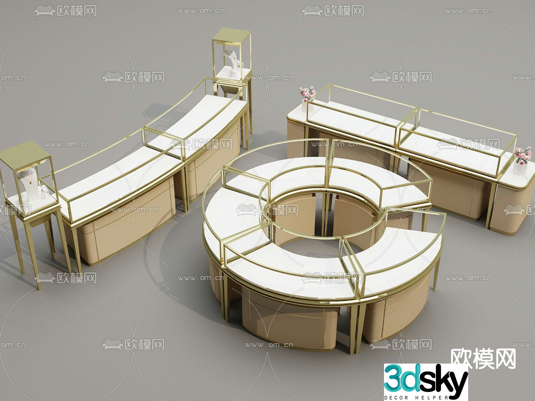 jewelry cabinet jewelry cabinet island table 3d model