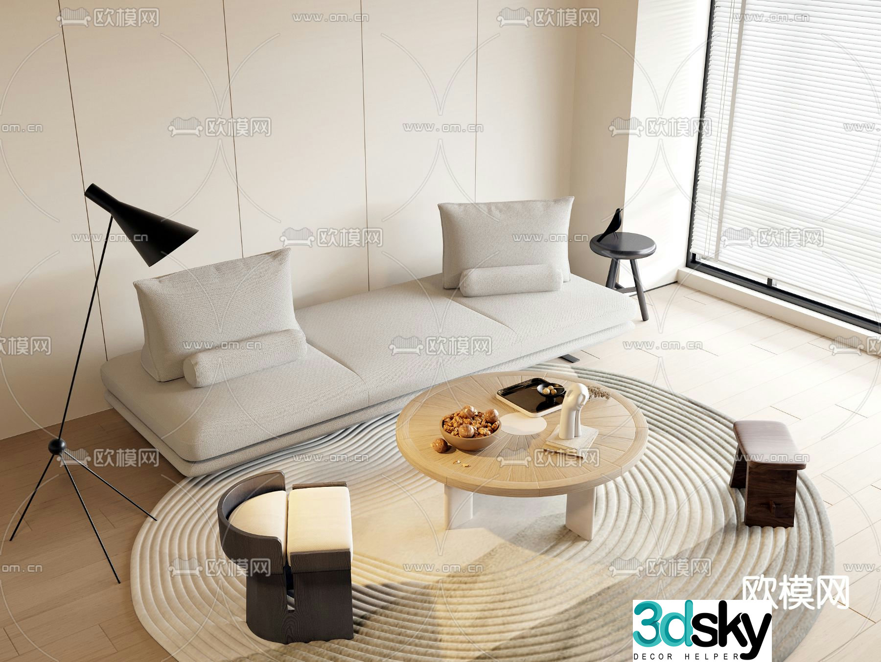 Modern sectional sofa 3d model