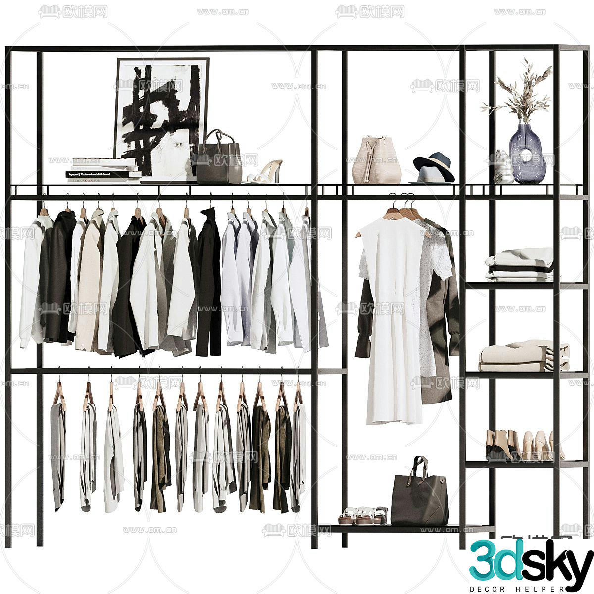 Clothes rack coat rack 3d model