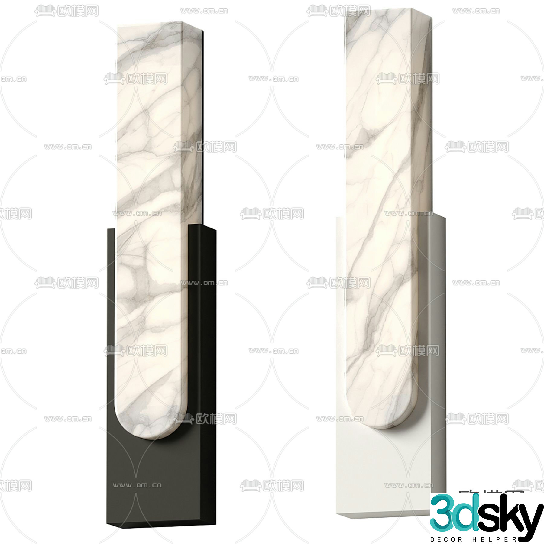 Marble wall light 3d model