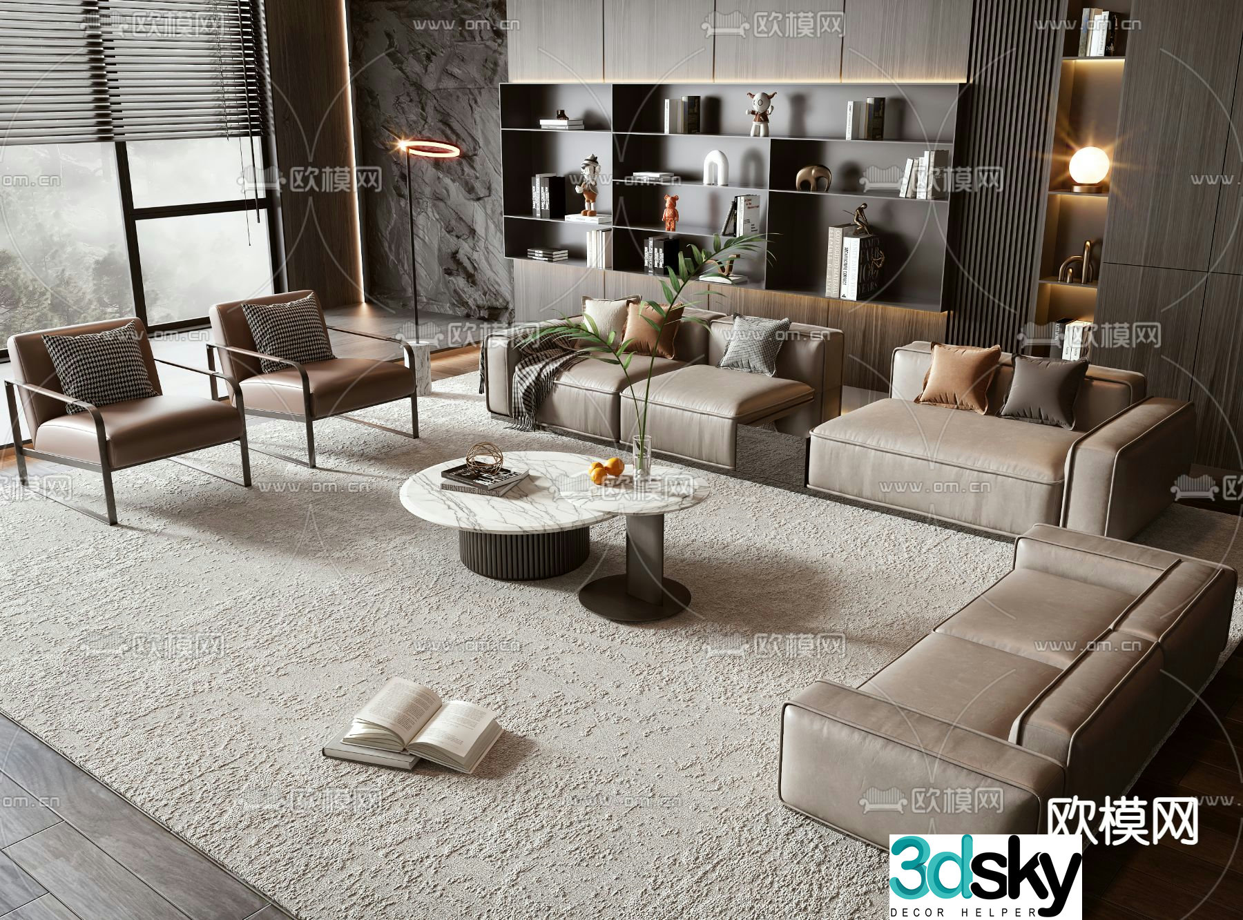 Modern sectional sofa 3d model