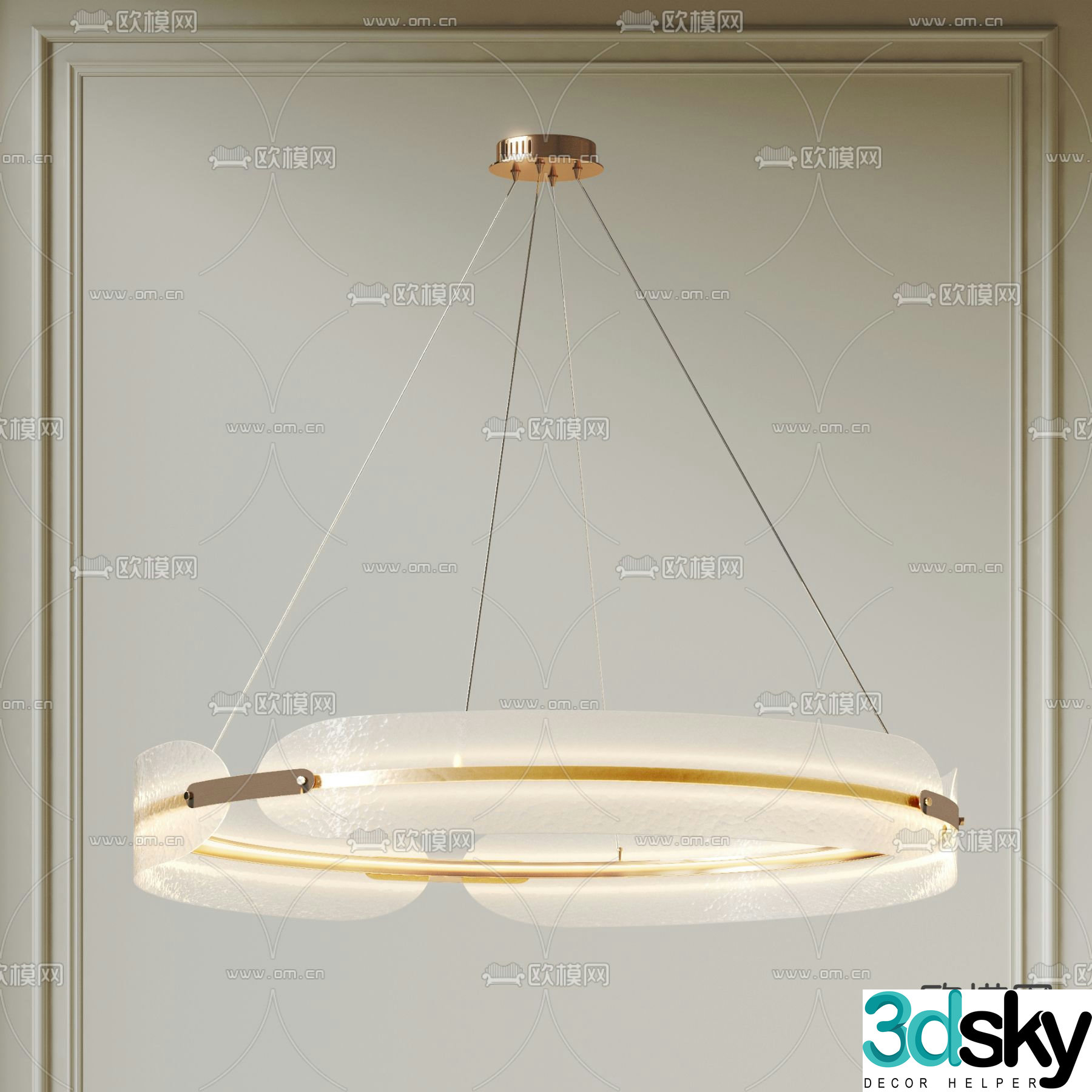 Ring chandelier glass chandelier 3d model