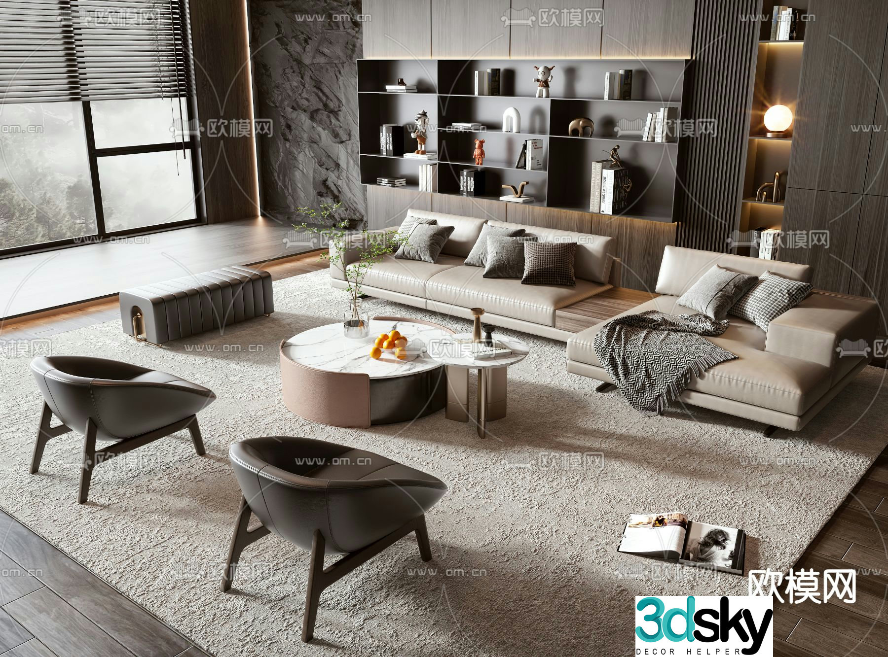 Modern sectional sofa 3d model