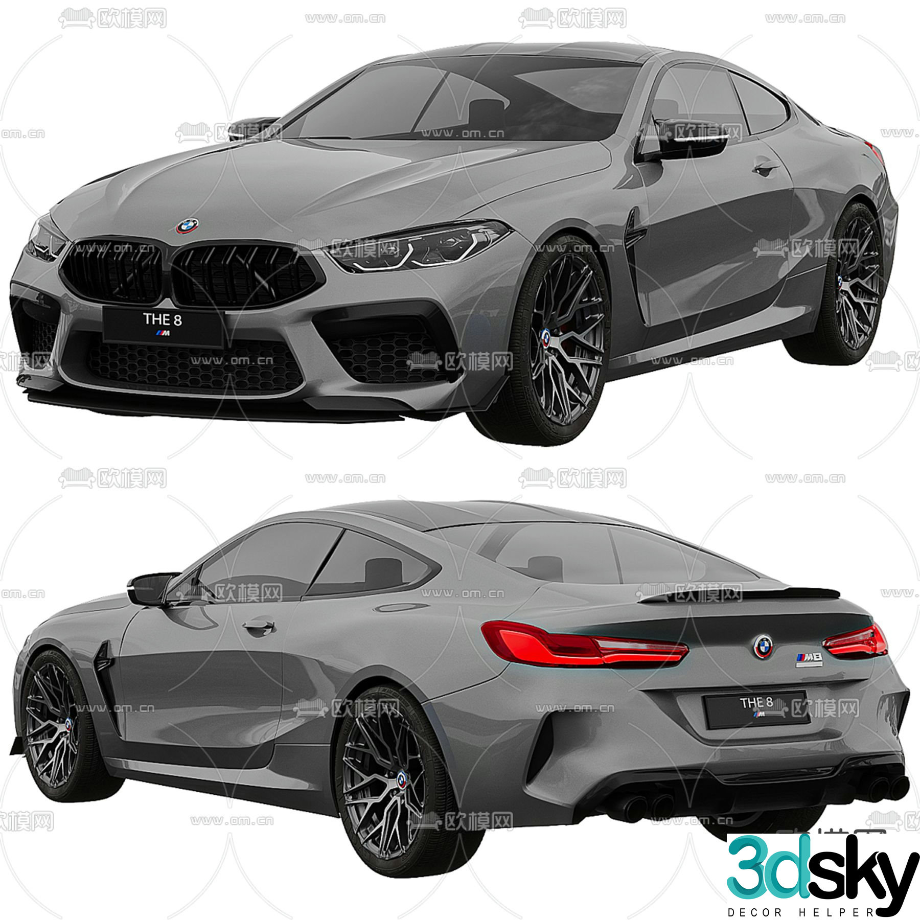 BMW M8 car sports car 3d model
