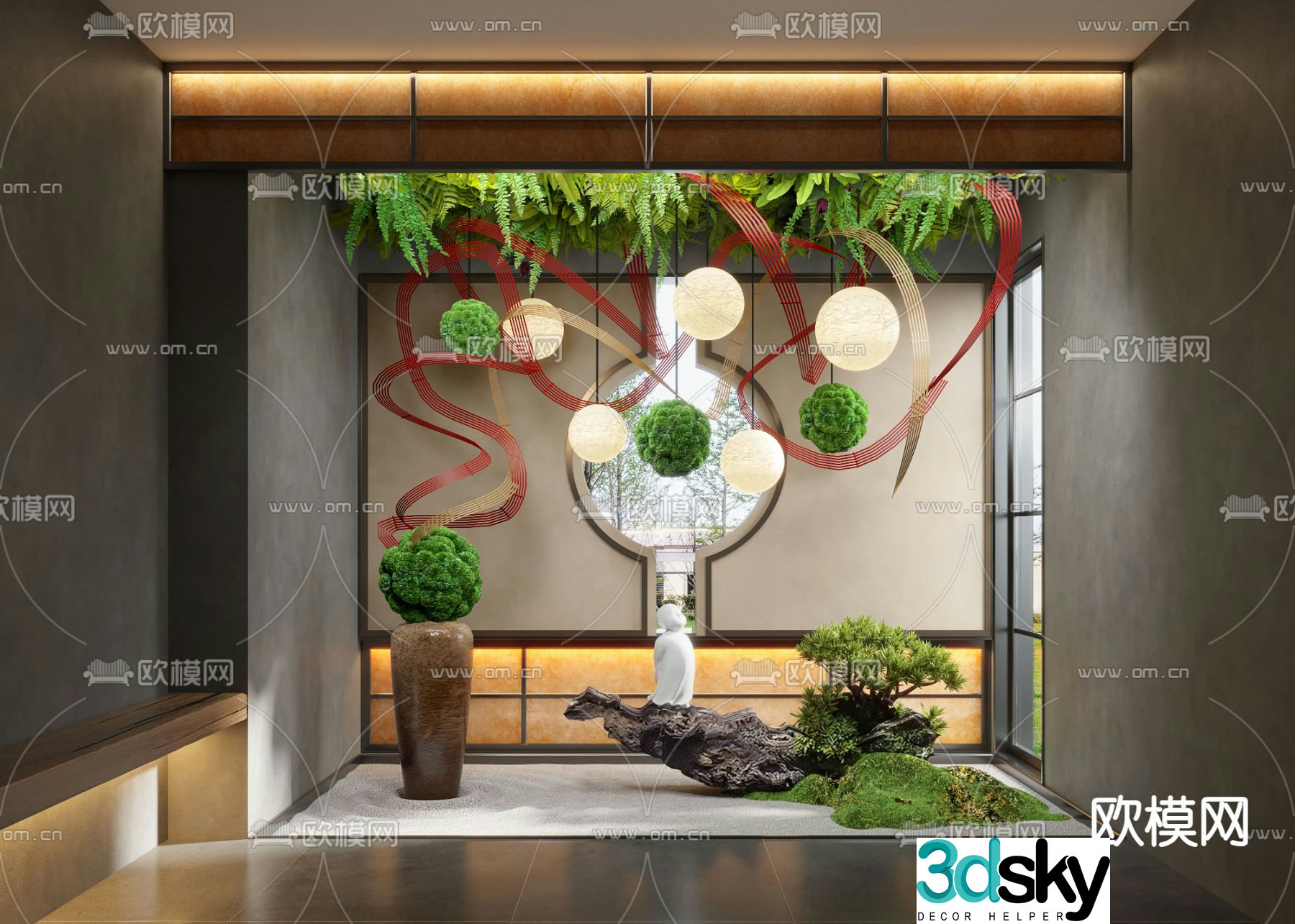 Landscape sketch indoor landscaping hanging device 3D model